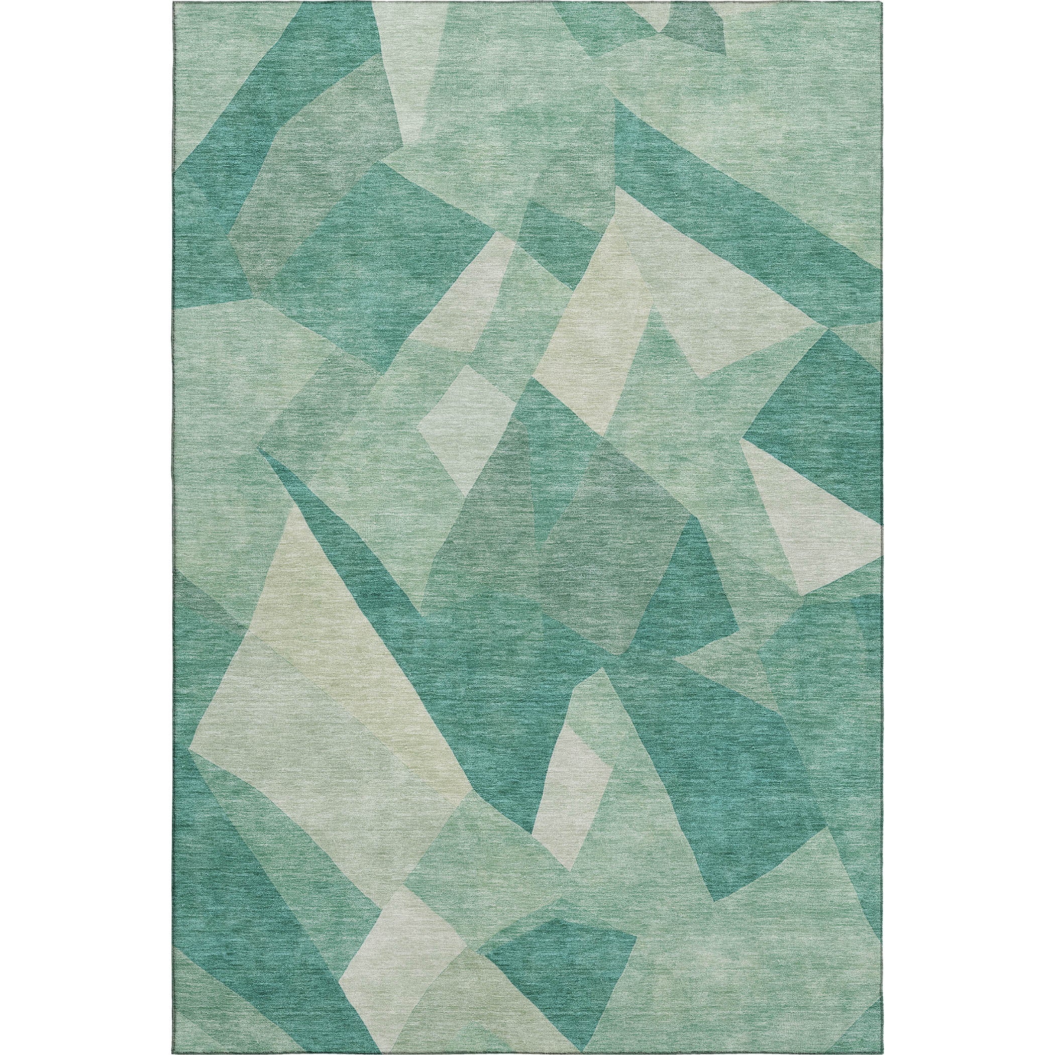 Lisbon Machine Washable Transitional Teal Rug 3' x 5' #shape_Rectangle