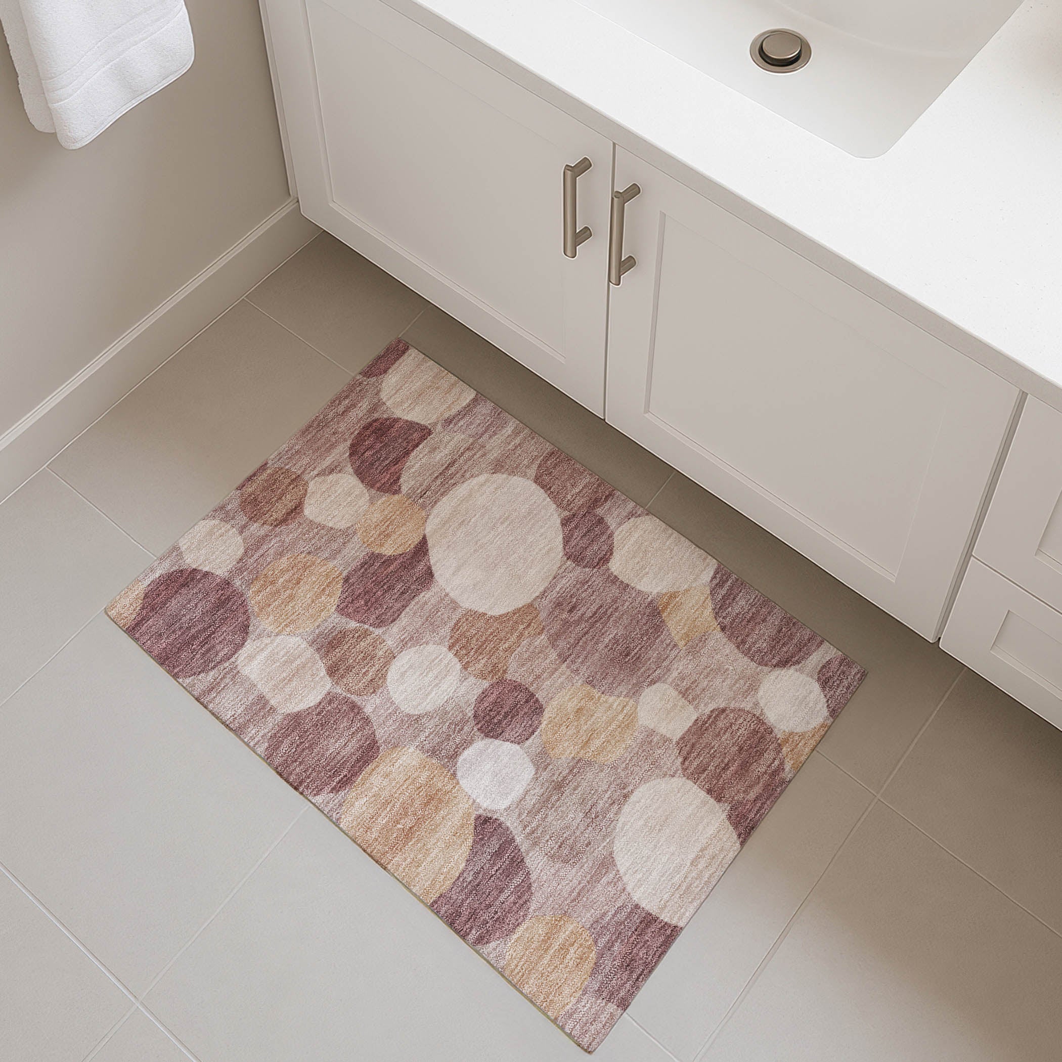 Baku Machine Washable Transitional Blush Pink Rug 1'8" x 2'6" #shape_Rectangle