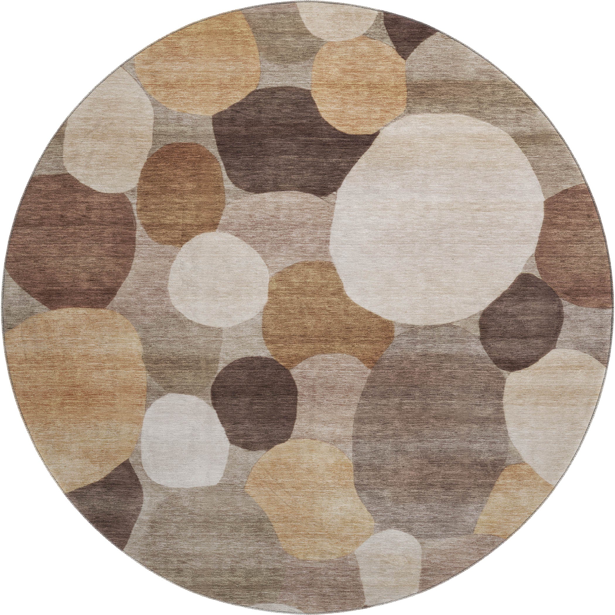 Baku Machine Washable Transitional Brown Rug 8' x 8' #shape_Round