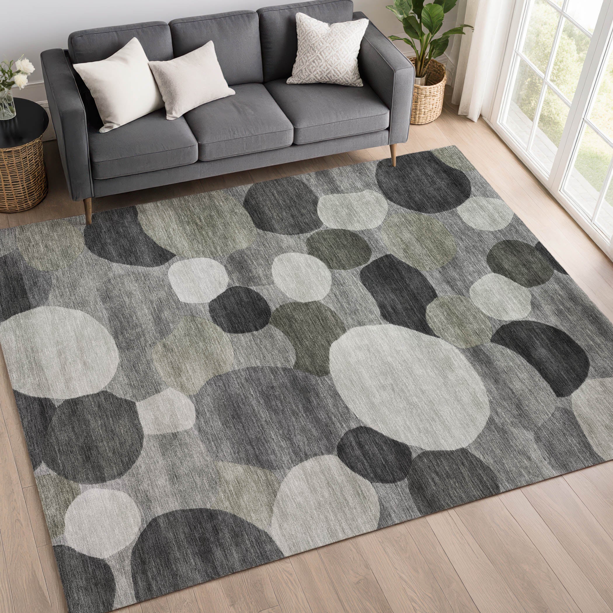 Baku Machine Washable Transitional Gray Rug 3' x 5' #shape_Rectangle