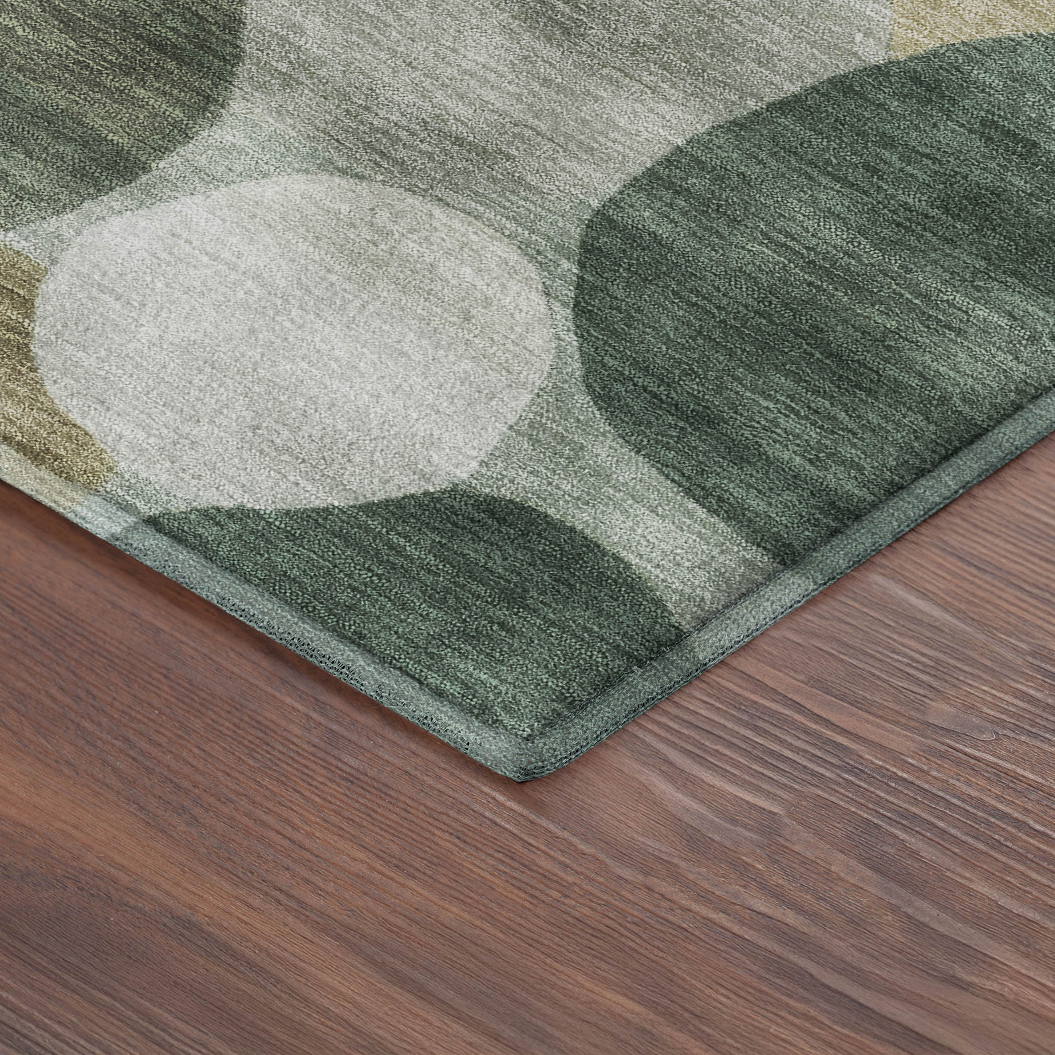 Baku Machine Washable Transitional Green Rug 1'8" x 2'6" #shape_Rectangle
