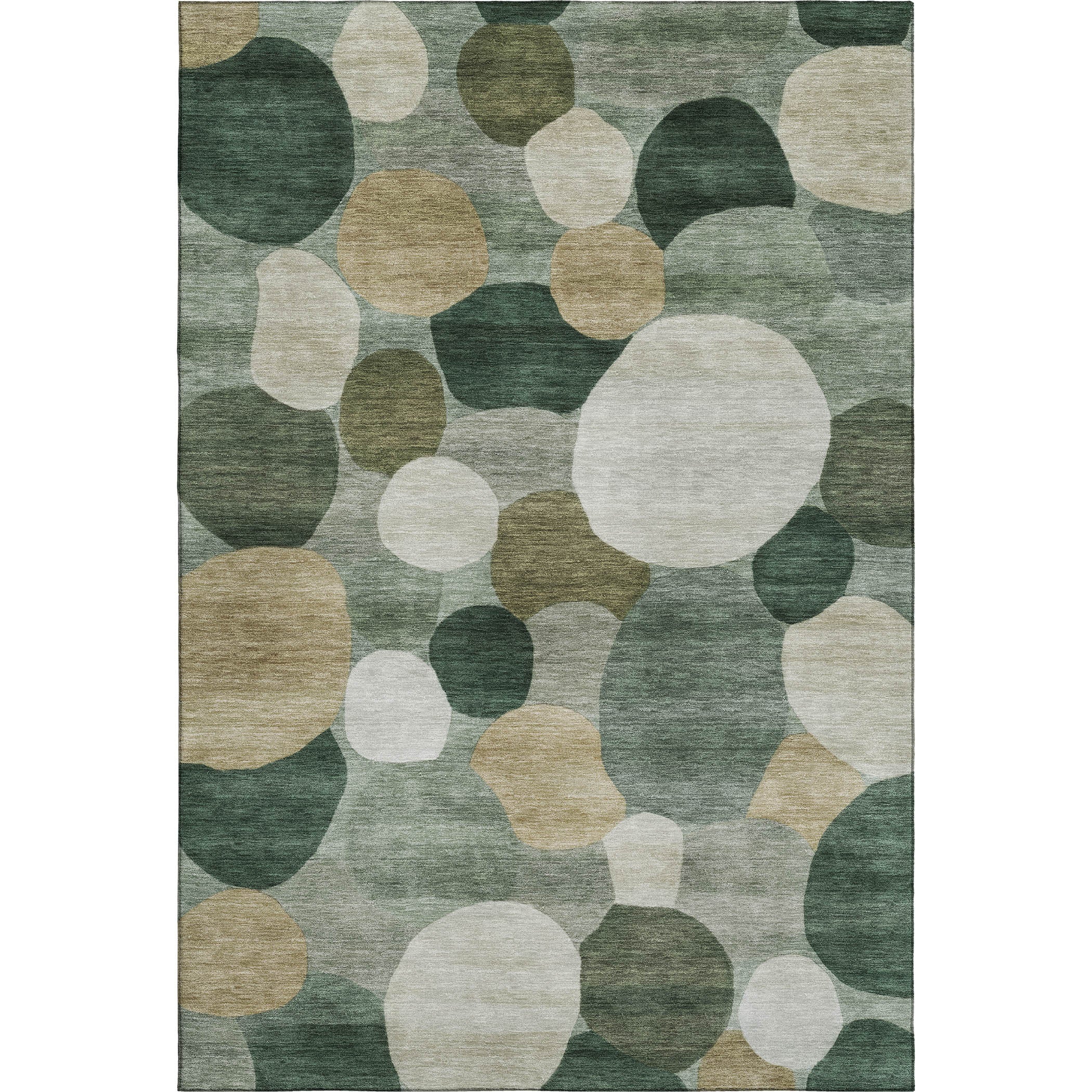 Baku Machine Washable Transitional Green Rug 3' x 5' #shape_Rectangle