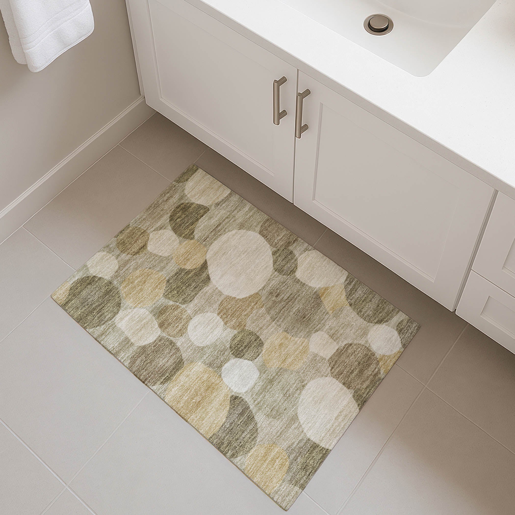 Baku Machine Washable Transitional Khaki Brown Rug 1'8" x 2'6" #shape_Rectangle