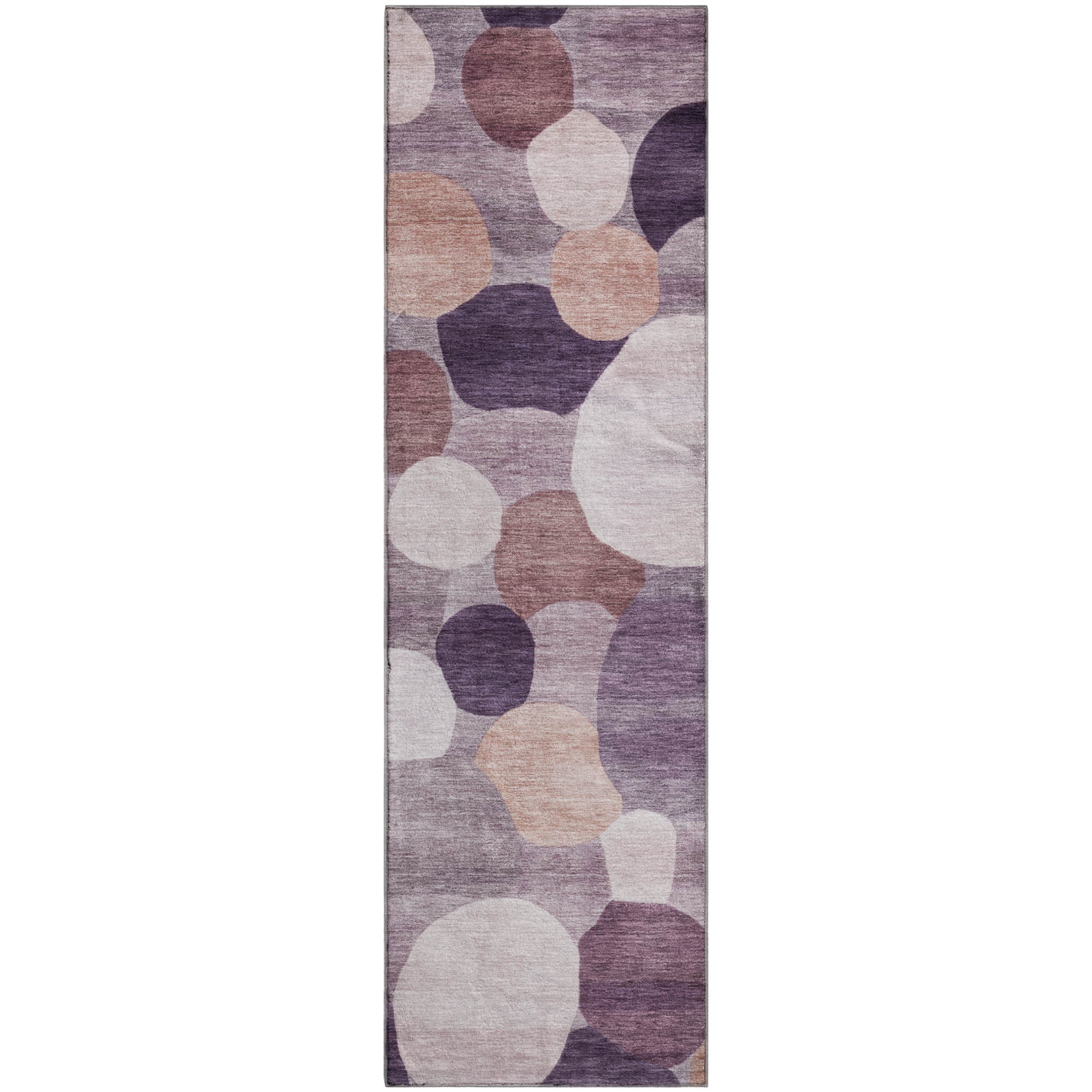 Baku Machine Washable Transitional Plum Purple Rug 2'3" x 7'6" #shape_Runner