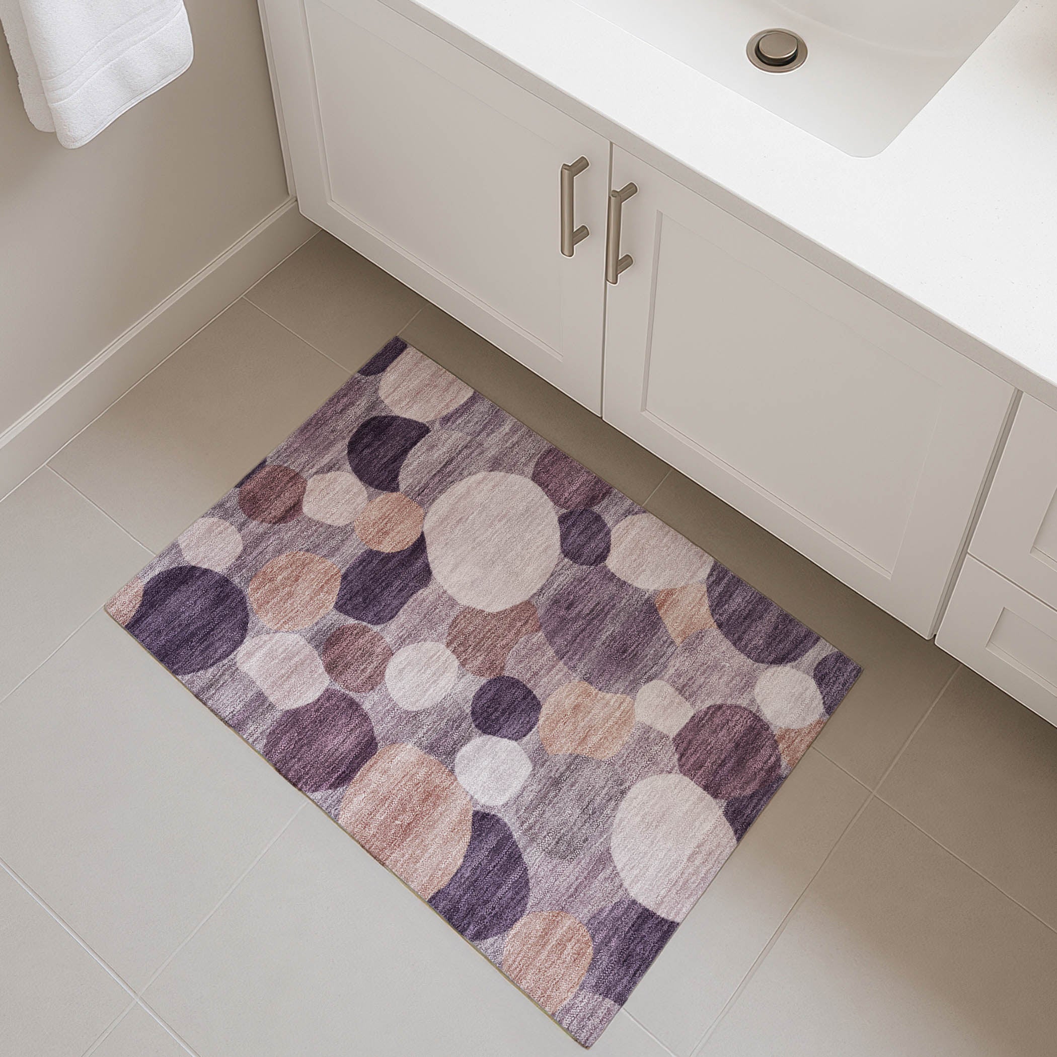 Baku Machine Washable Transitional Plum Purple Rug 1'8" x 2'6" #shape_Rectangle