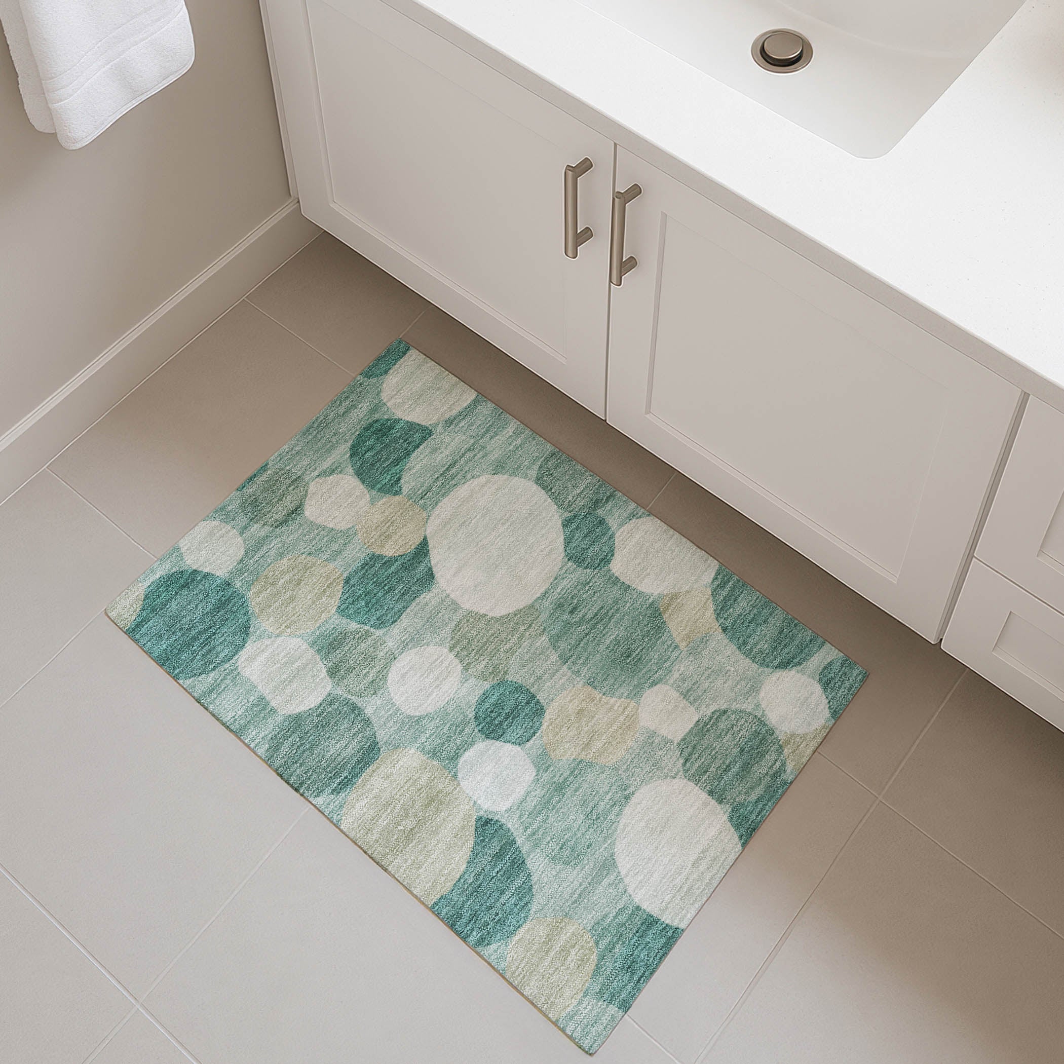 Baku Machine Washable Transitional Teal Rug 1'8" x 2'6" #shape_Rectangle