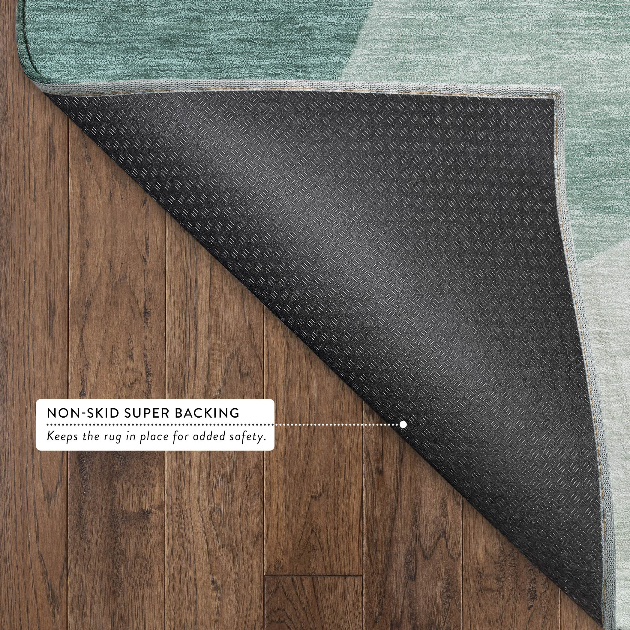 Baku Machine Washable Transitional Teal Rug 1'8" x 2'6" #shape_Rectangle