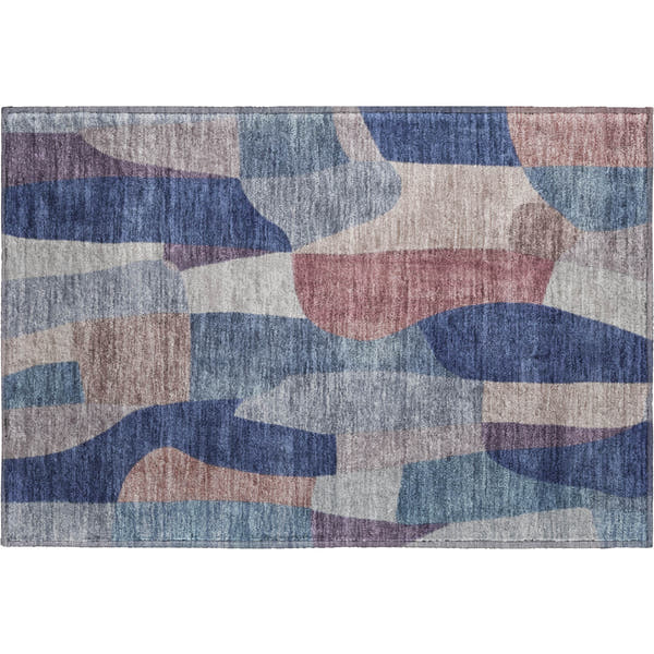 Cusco Machine Washable Transitional Blue Rug 1'8" x 2'6"