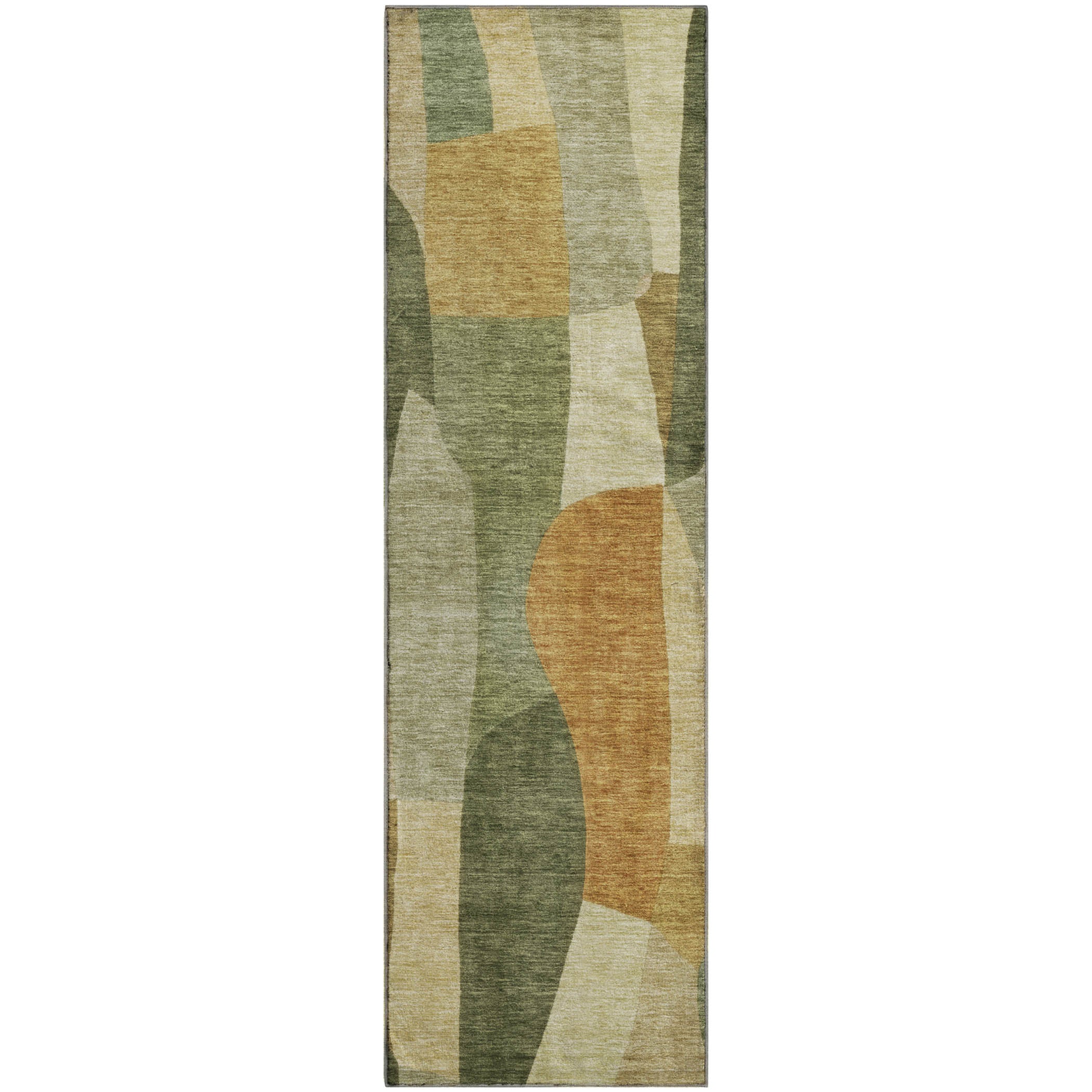 Cusco Machine Washable Transitional Fern Green Rug 2'3" x 7'6" #shape_Runner