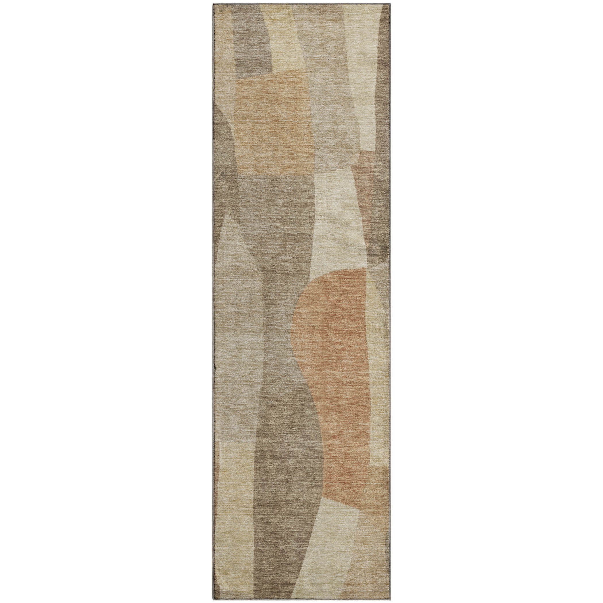 Cusco Machine Washable Transitional Khaki Brown Rug 2'3" x 7'6" #shape_Runner