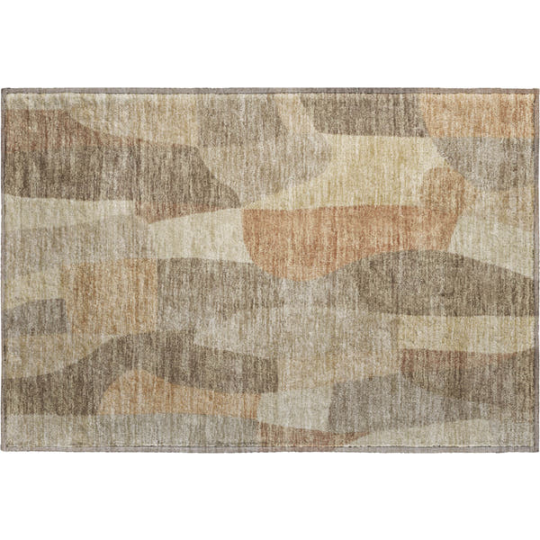 Cusco Machine Washable Transitional Khaki Brown Rug 1'8" x 2'6"