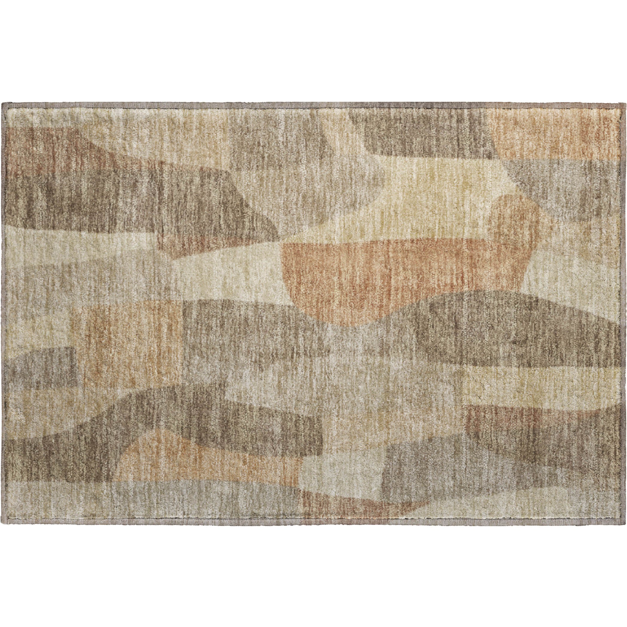 Cusco Machine Washable Transitional Khaki Brown Rug 1'8" x 2'6" #shape_Rectangle