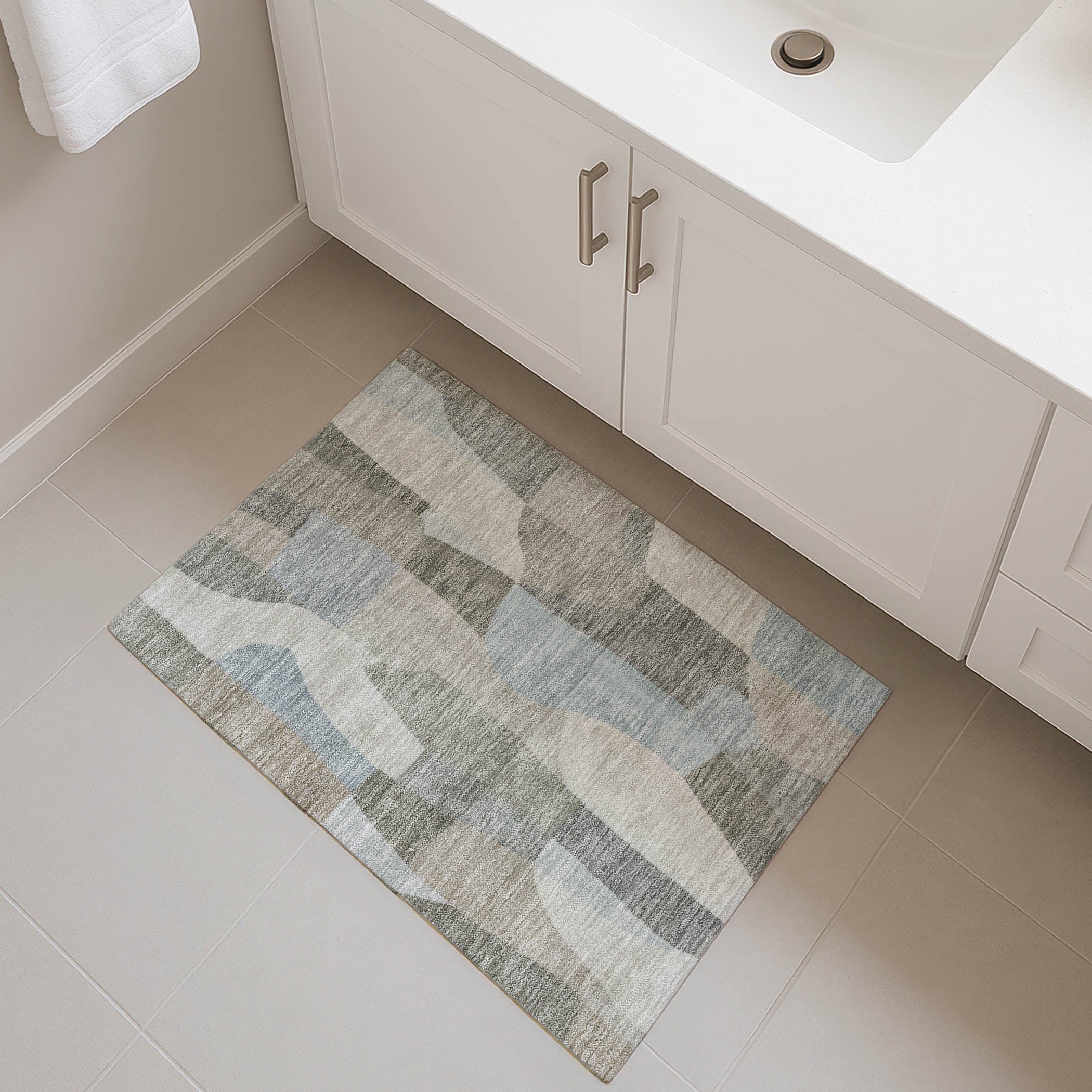 Cusco Machine Washable Transitional Taupe Brown Rug 1'8" x 2'6" #shape_Rectangle