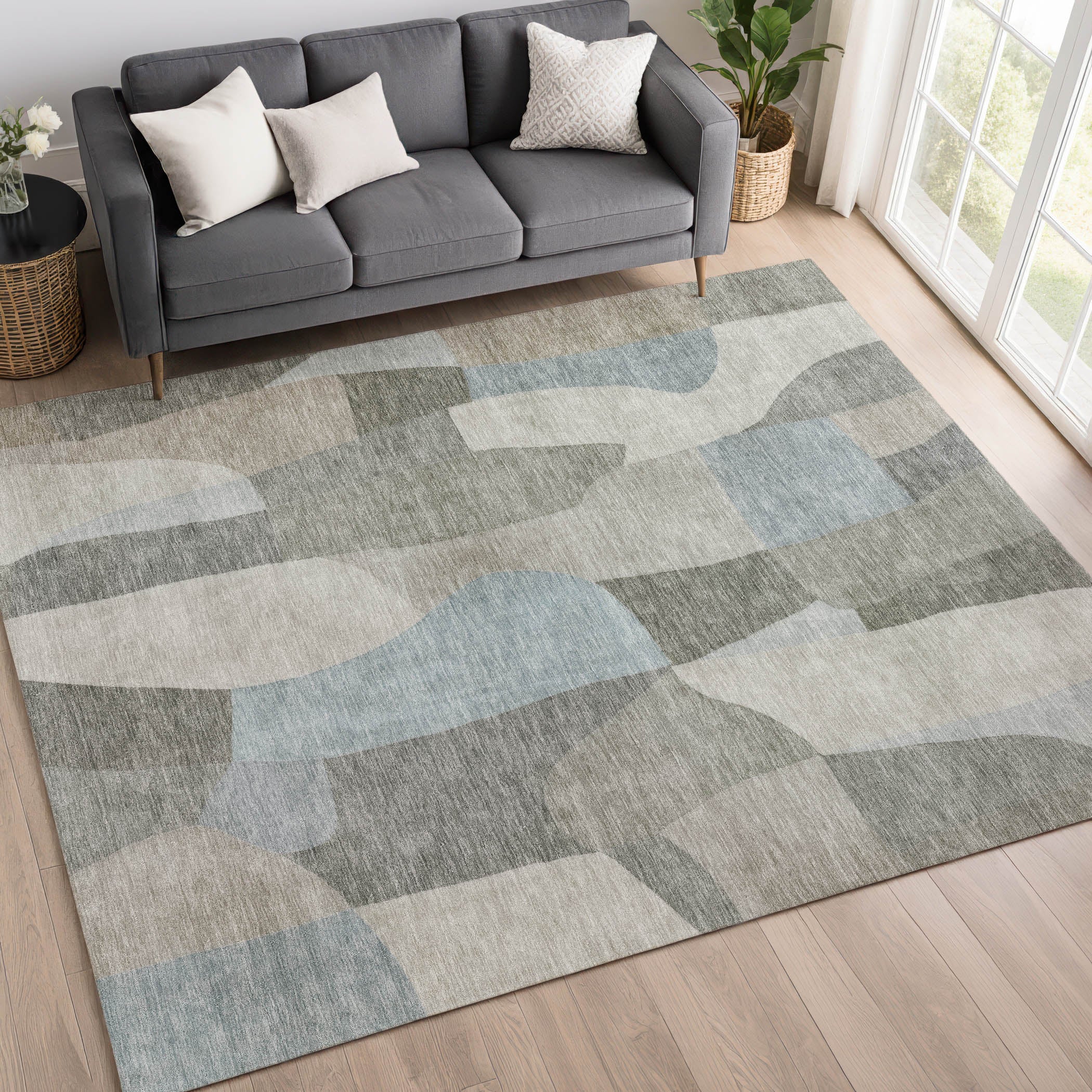 Cusco Machine Washable Transitional Taupe Brown Rug 3' x 5' #shape_Rectangle