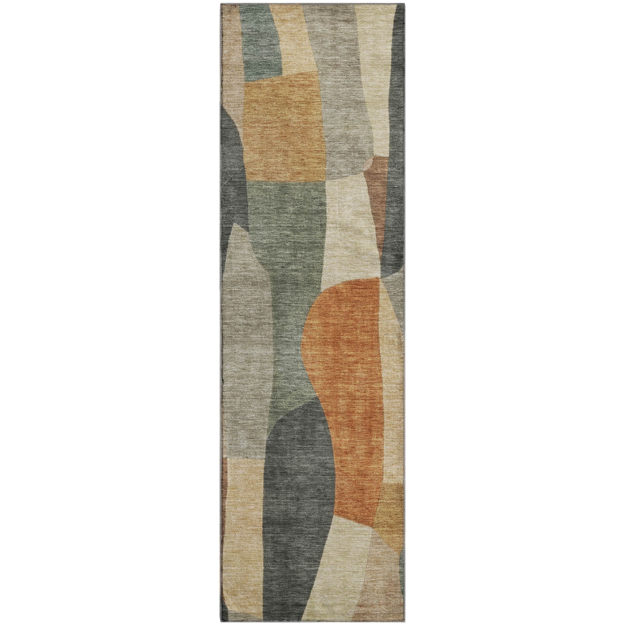 Cusco Machine Washable Transitional Terracotta Orange Rug 2'3" x 7'6" #shape_Runner