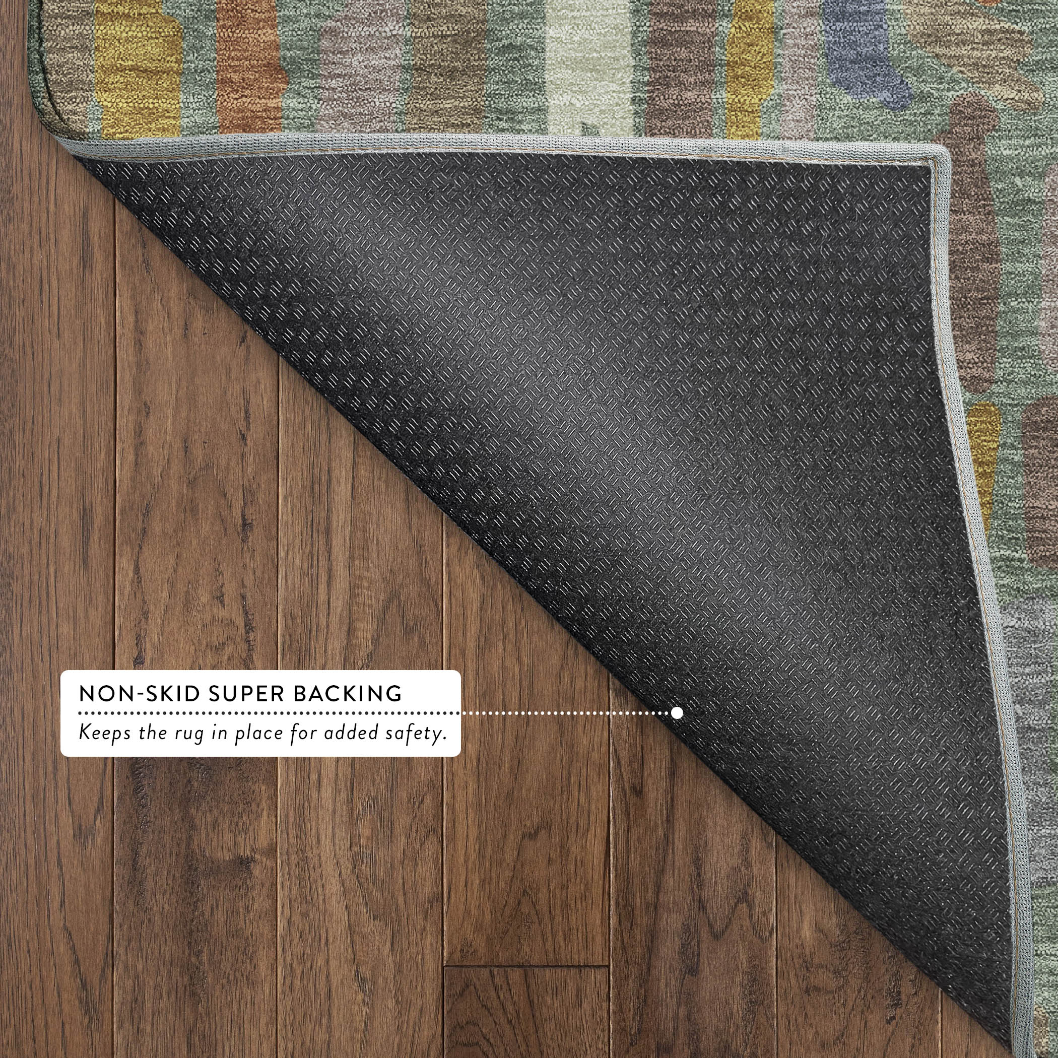 Oaxaca Machine Washable Transitional Basil Green Rug 1'8" x 2'6" #shape_Rectangle