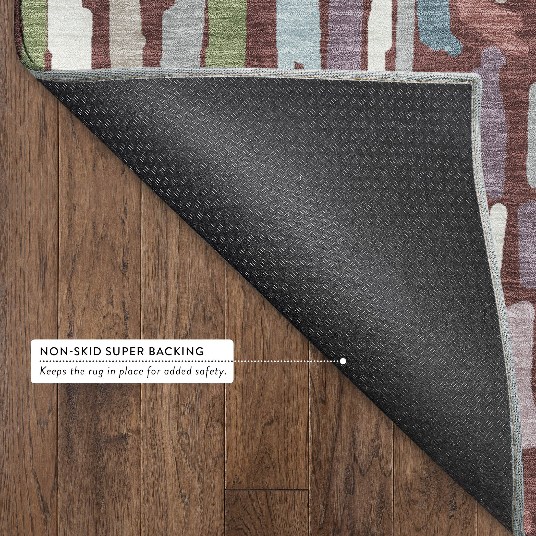 Oaxaca Machine Washable Transitional Burgundy Red Rug 1'8" x 2'6" #shape_Rectangle