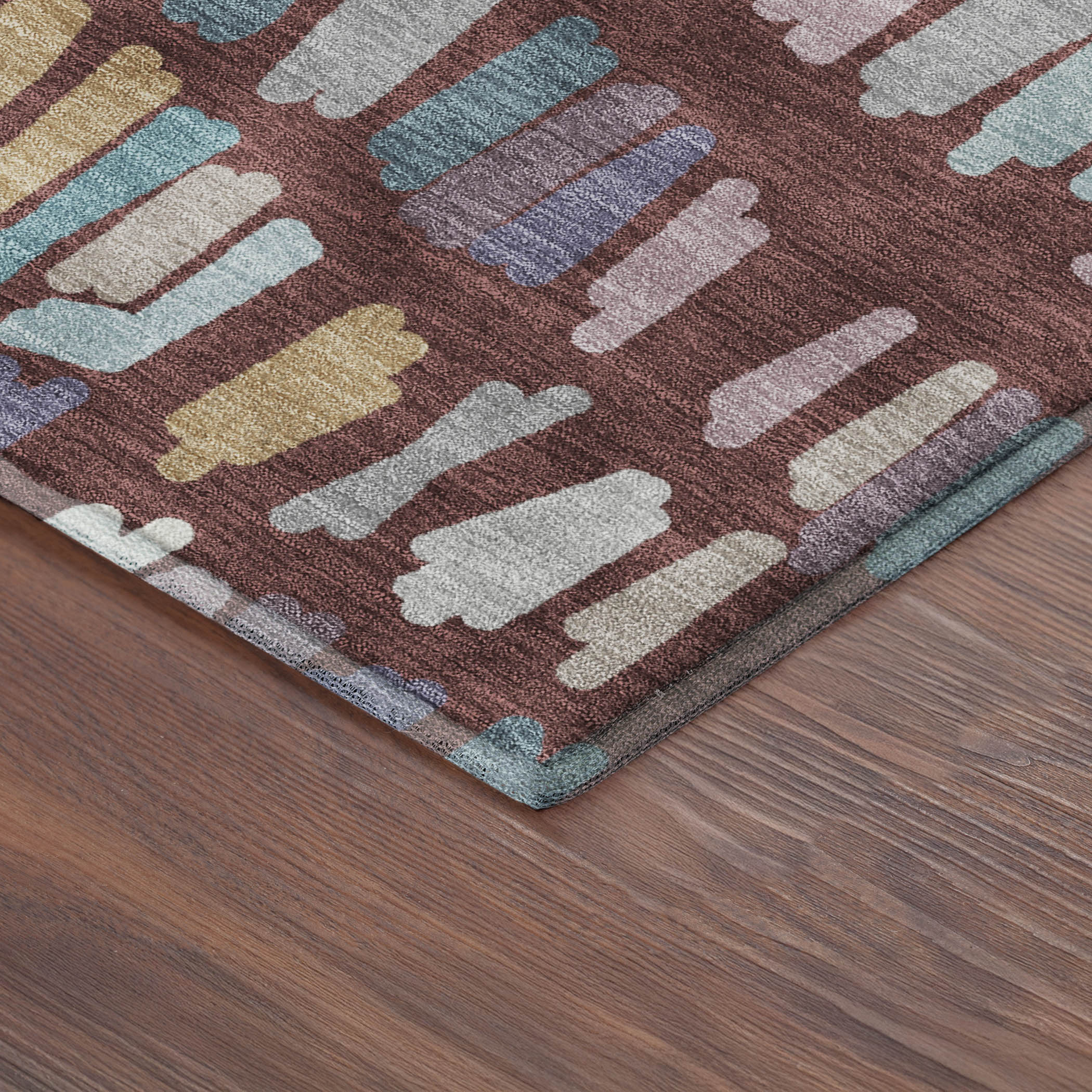 Oaxaca Machine Washable Transitional Burgundy Red Rug 1'8" x 2'6" #shape_Rectangle