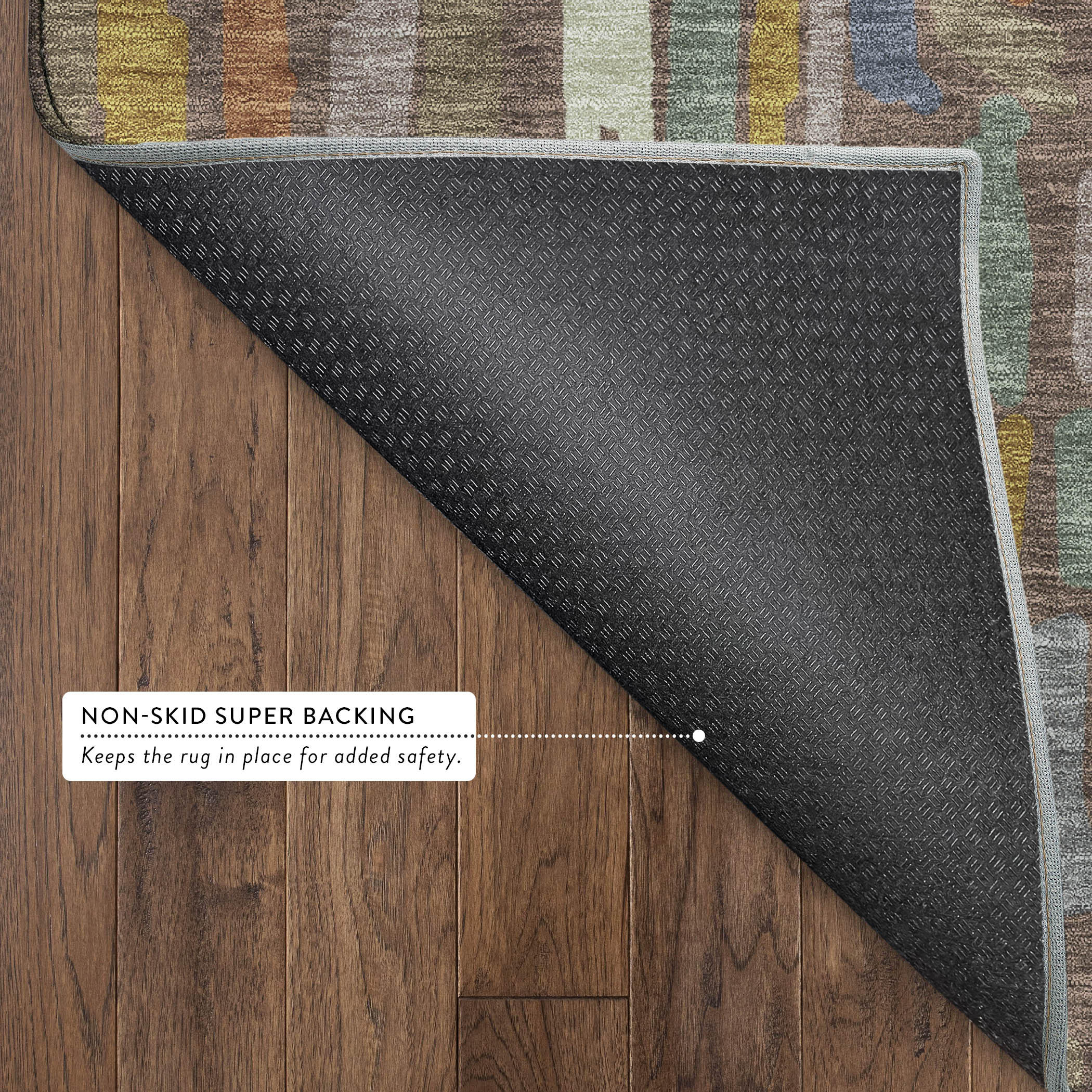 Oaxaca Machine Washable Transitional Chocolate Brown Rug 1'8" x 2'6" #shape_Rectangle