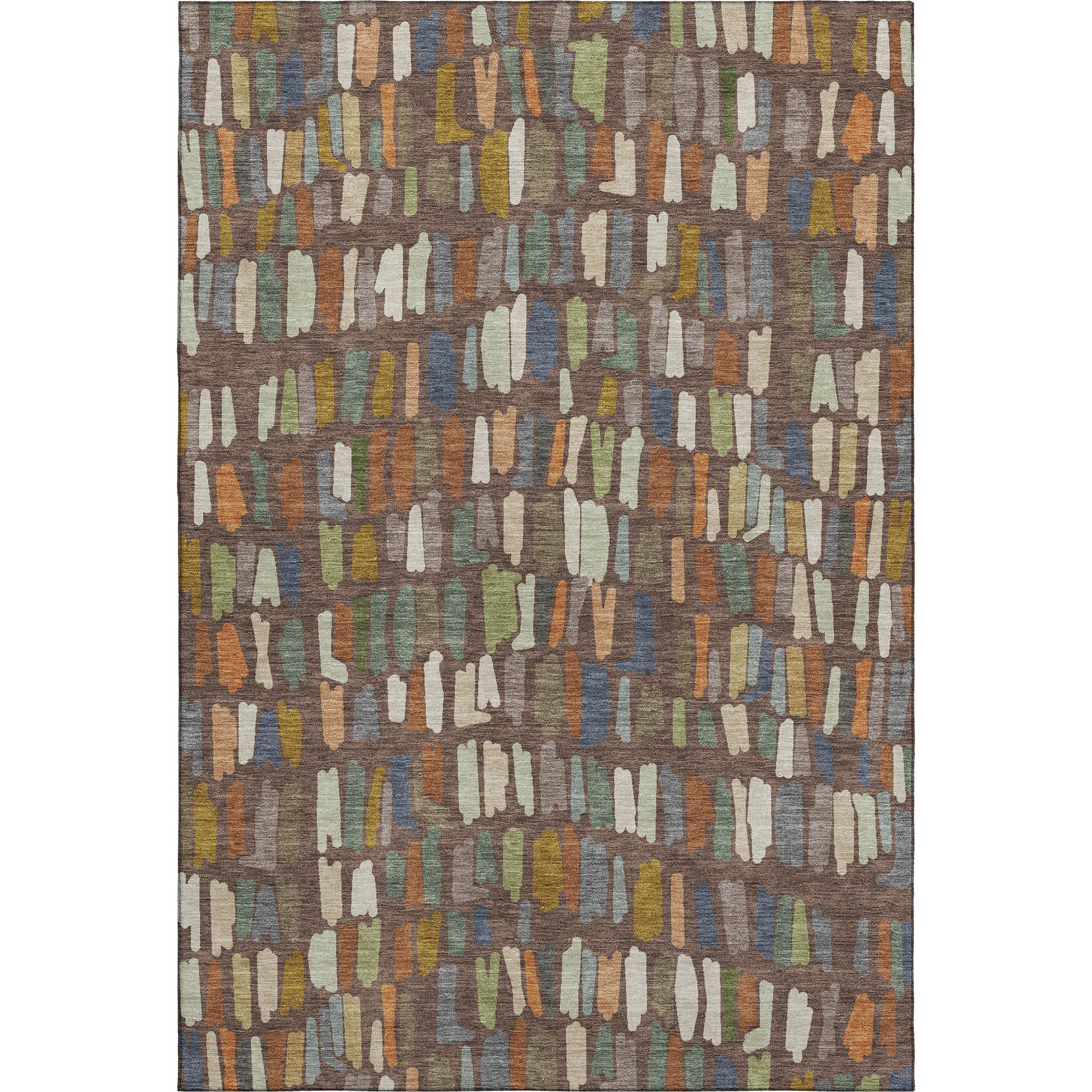 Oaxaca Machine Washable Transitional Chocolate Brown Rug 3' x 5' #shape_Rectangle