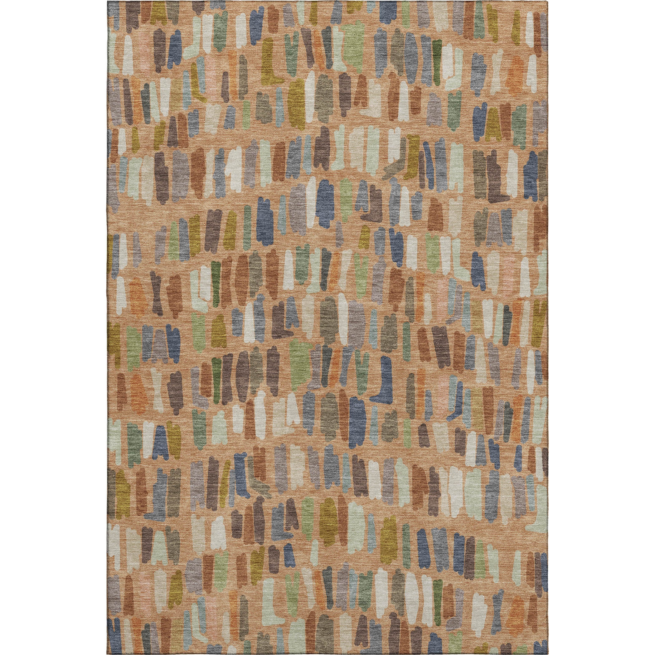 Oaxaca Machine Washable Transitional Copper Orange Rug 3' x 5' #shape_Rectangle