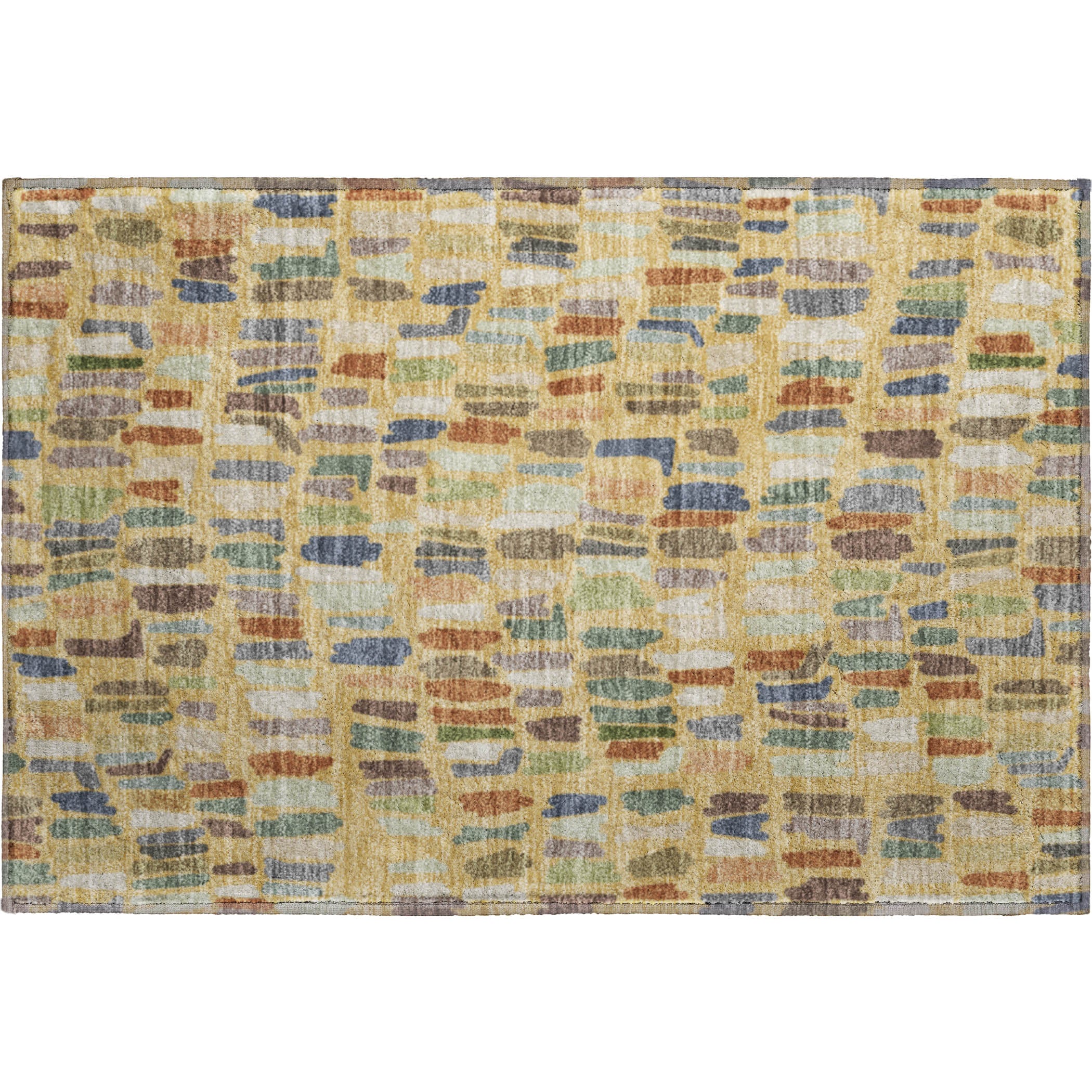 Oaxaca Machine Washable Transitional Gold Rug 1'8" x 2'6" #shape_Rectangle