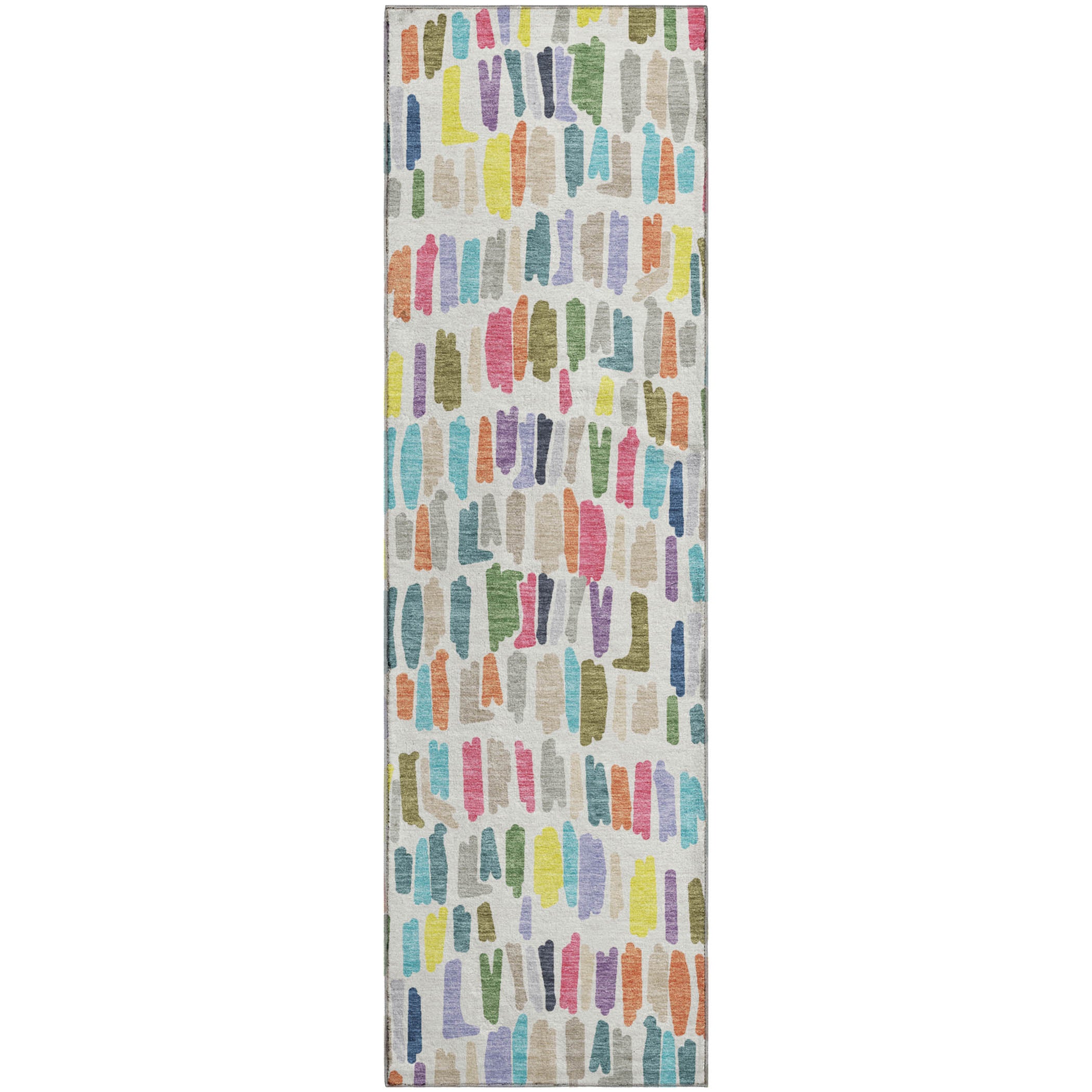 Oaxaca Machine Washable Transitional Ivory Rug 2'3" x 7'6" #shape_Runner