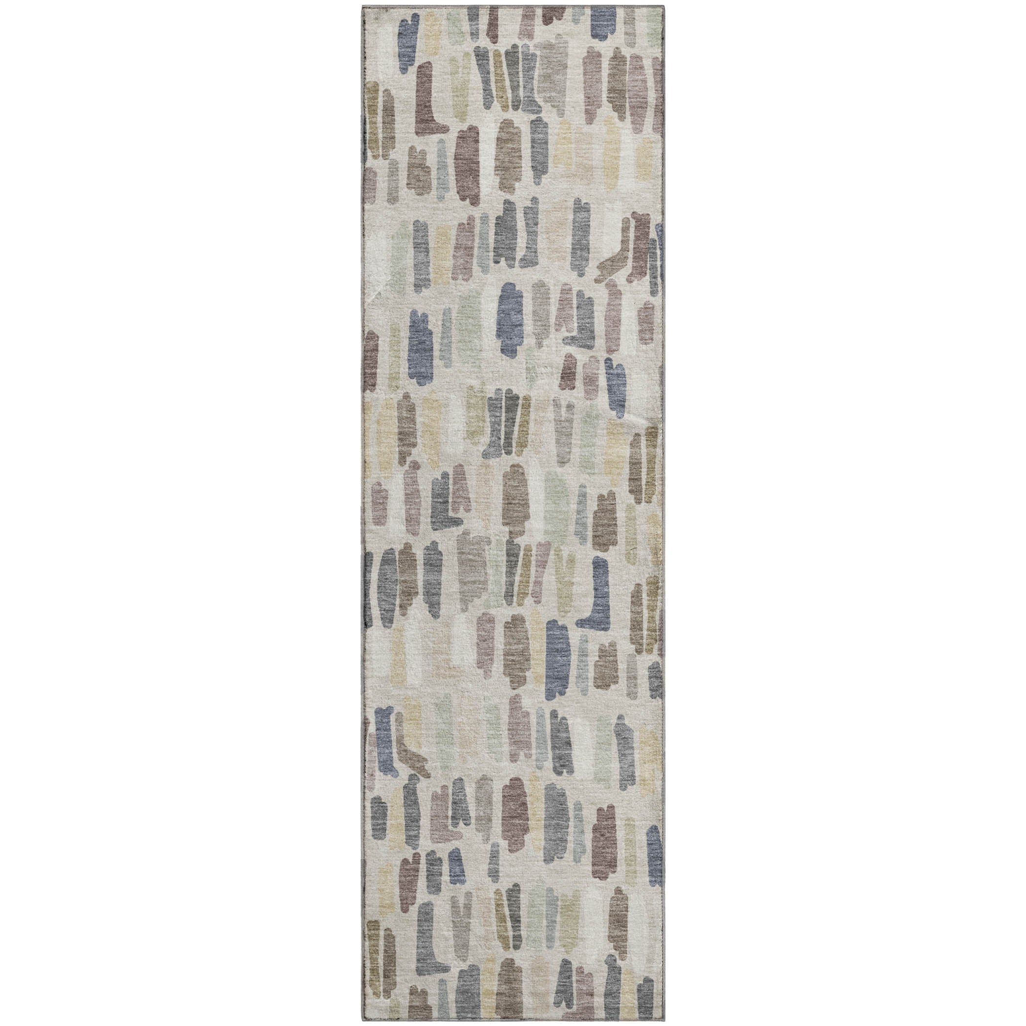 Oaxaca Machine Washable Transitional Linen Ivory Rug 2'3" x 7'6" #shape_Runner
