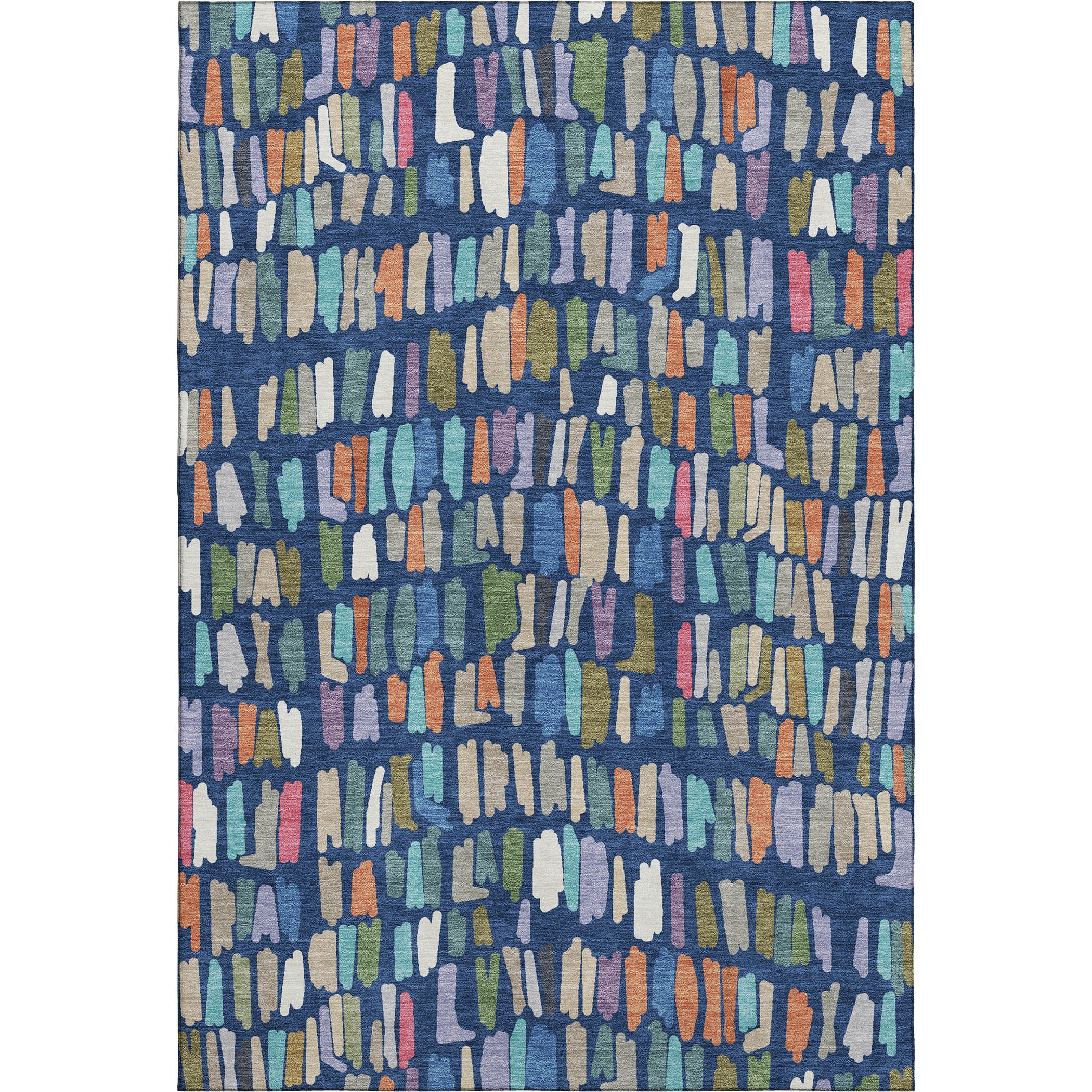 Oaxaca Machine Washable Transitional Navy Blue Rug 3' x 5' #shape_Rectangle