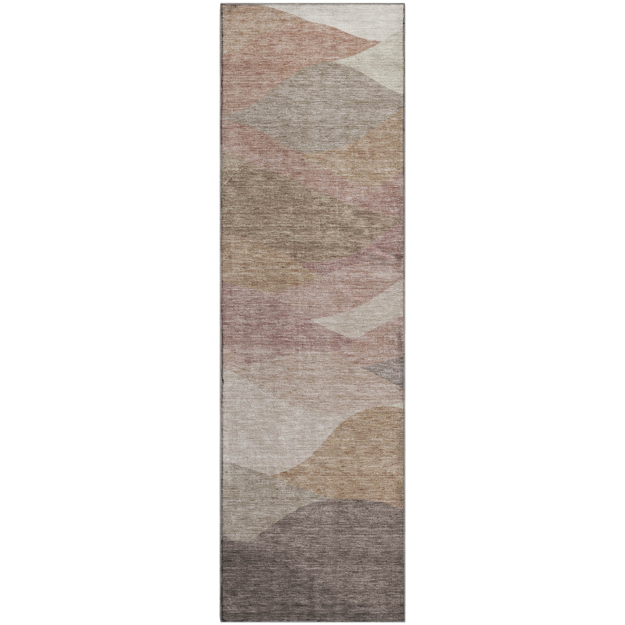Prague Machine Washable Transitional Mocha Brown Rug 2'3" x 7'6" #shape_Runner