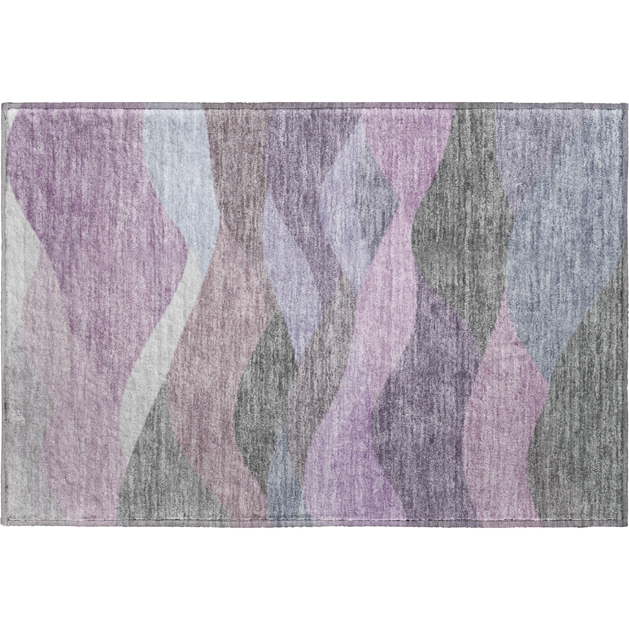 Prague Machine Washable Transitional Plum Purple Rug 1'8" x 2'6" #shape_Rectangle