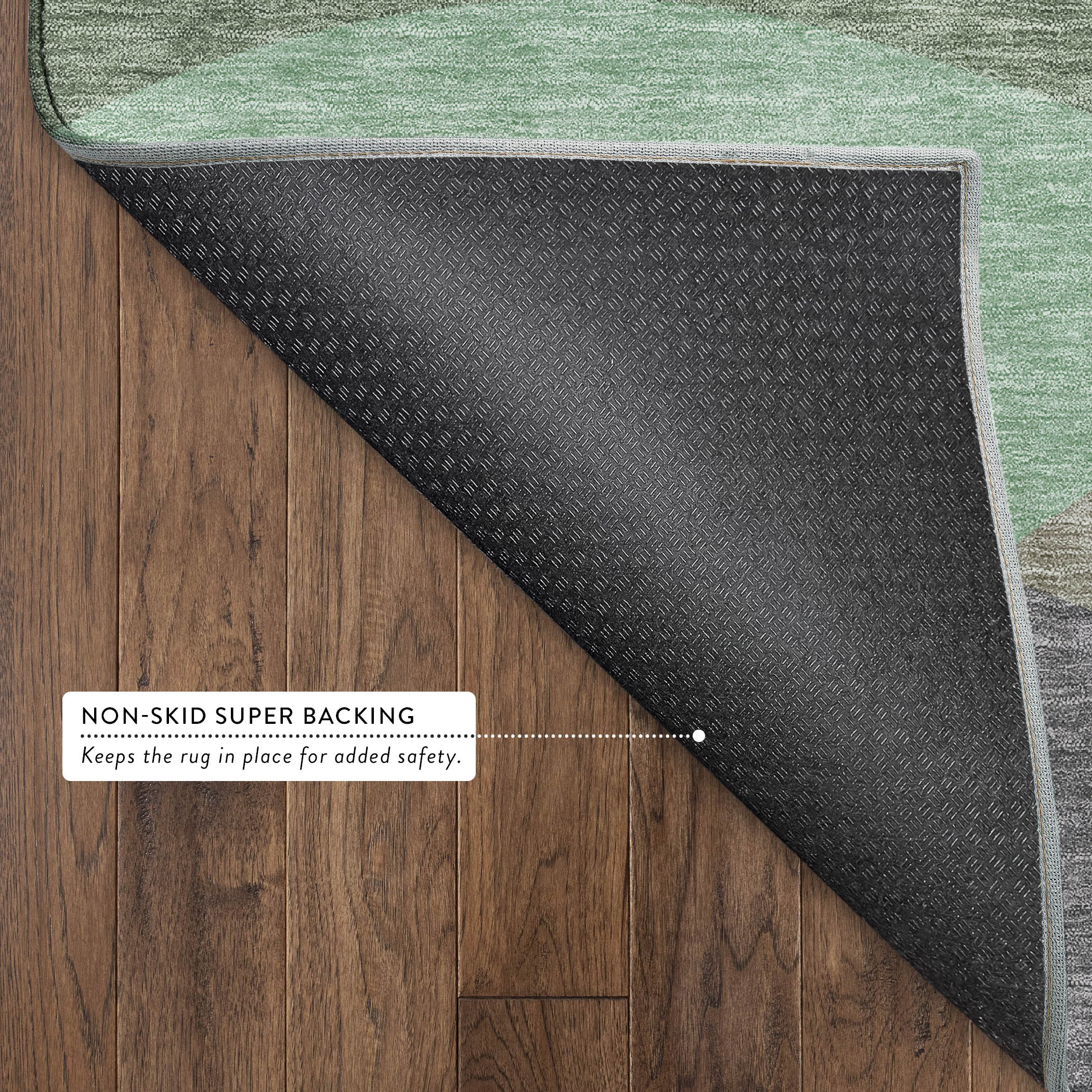 Prague Machine Washable Transitional Sage Green Rug 1'8" x 2'6" #shape_Rectangle