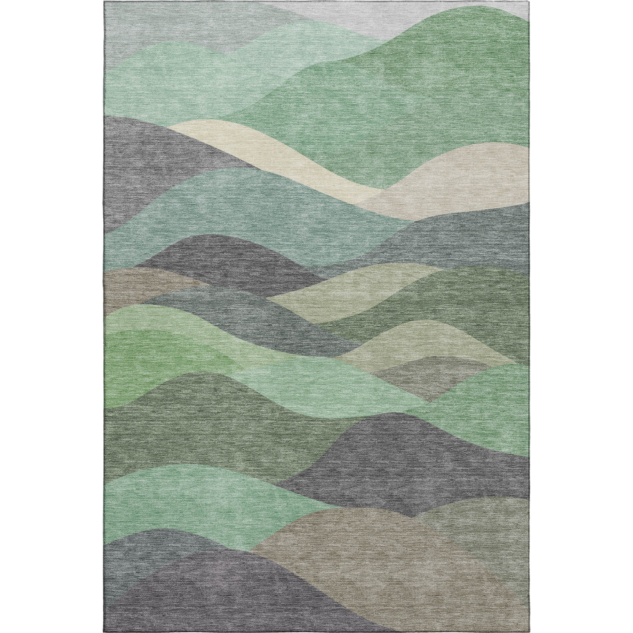 Prague Machine Washable Transitional Sage Green Rug 3' x 5' #shape_Rectangle