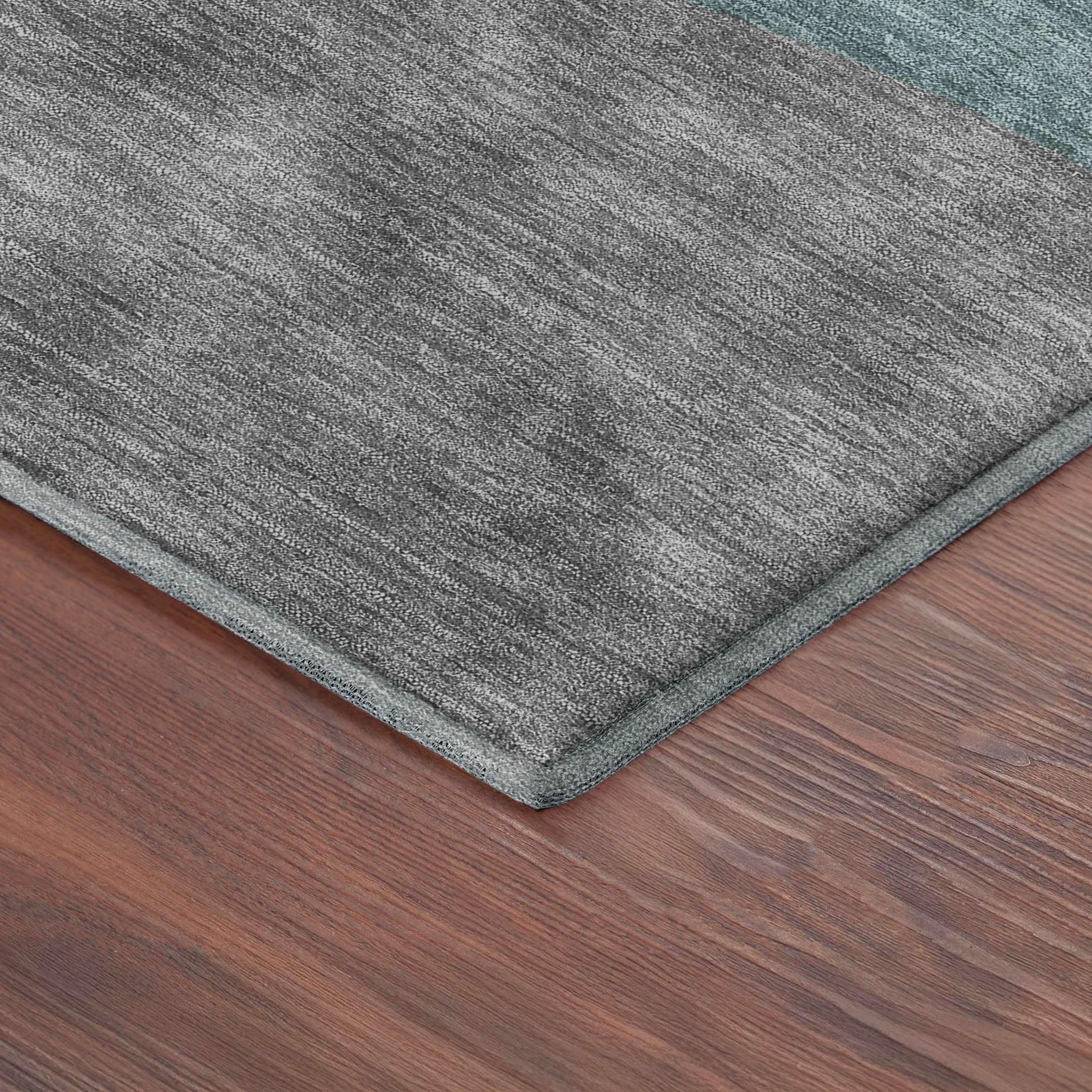 Prague Machine Washable Transitional Teal Rug 1'8" x 2'6" #shape_Rectangle