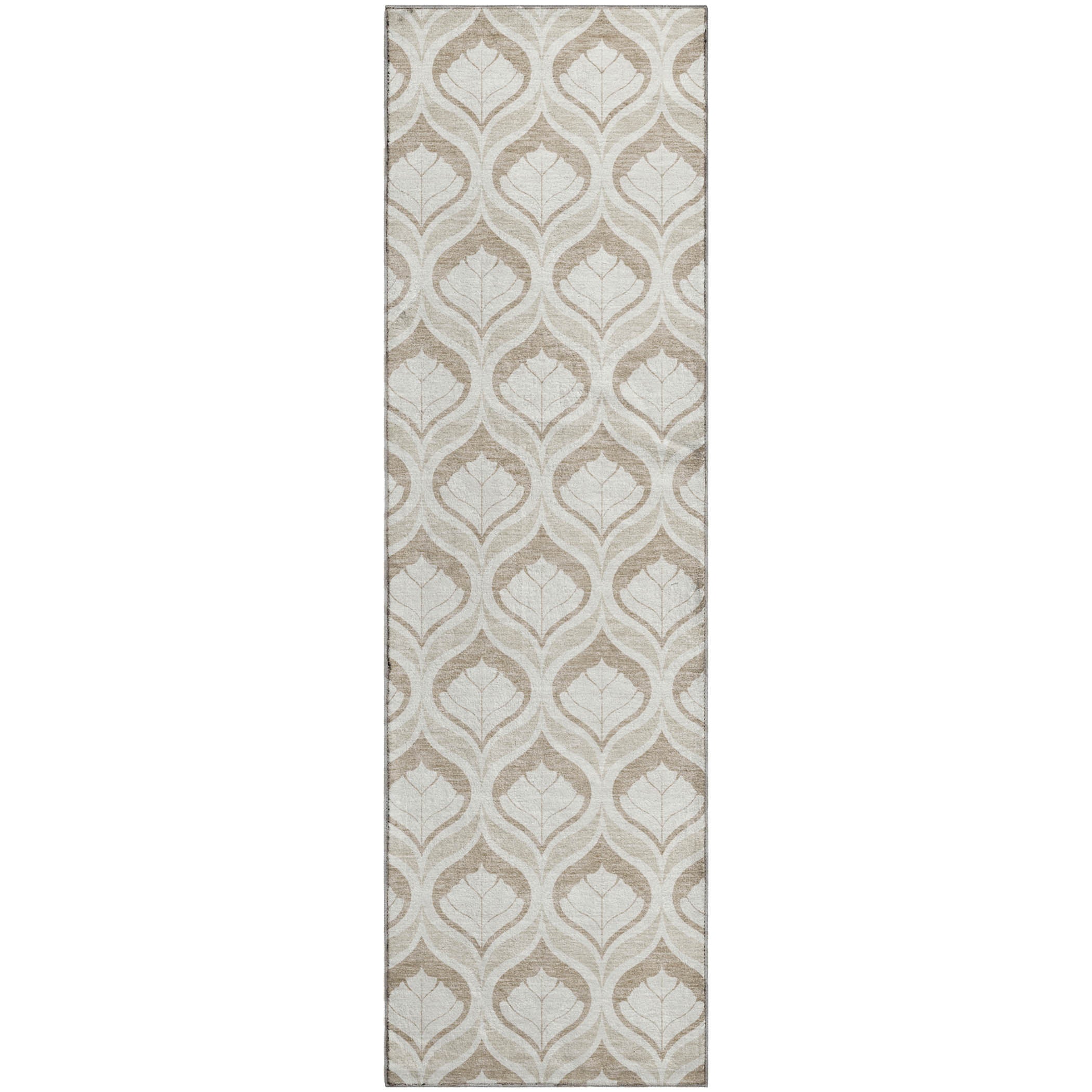 Bergen Machine Washable Transitional Beige Brown Rug 2'3" x 7'6" #shape_Runner