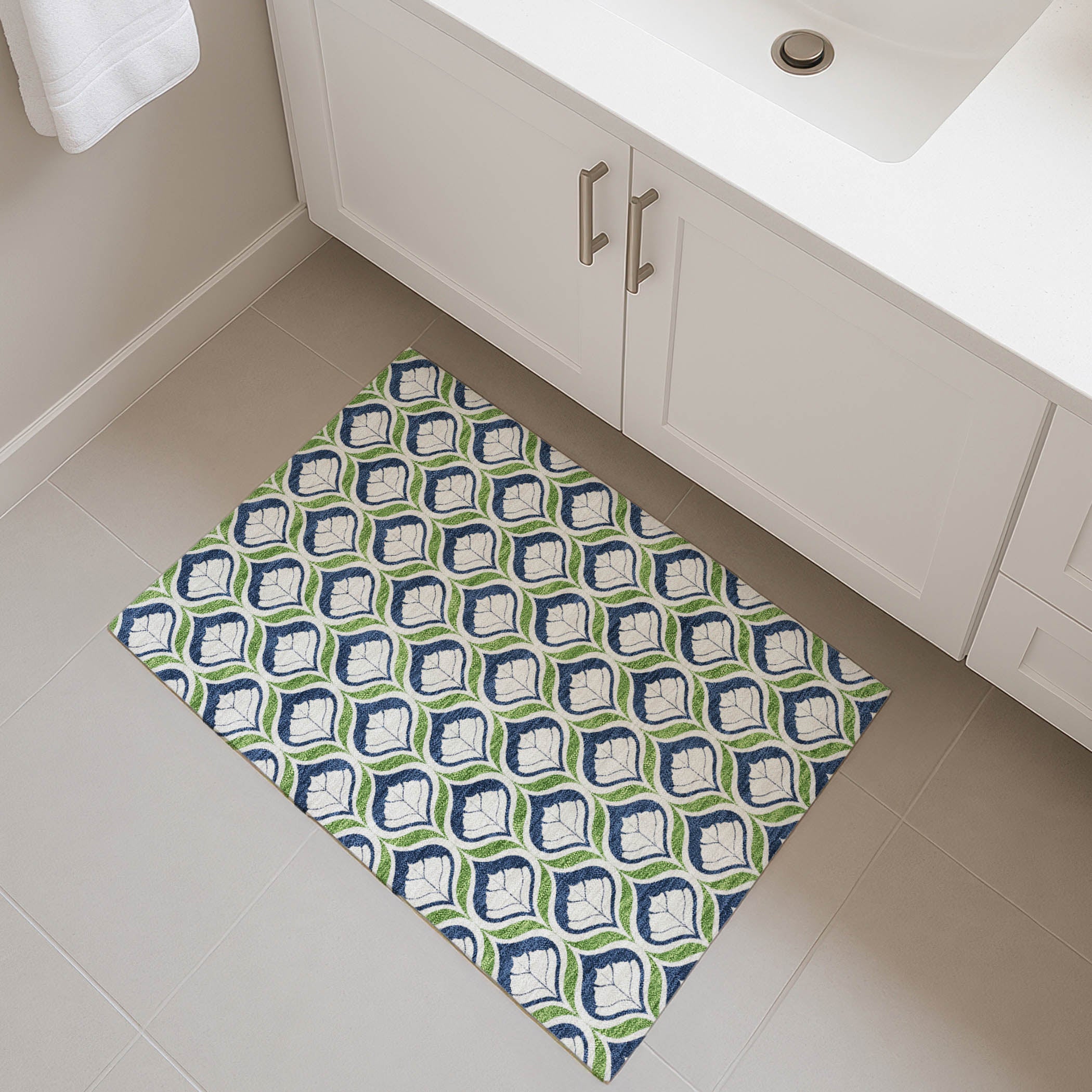 Bergen Machine Washable Transitional Blue Rug 1'8" x 2'6" #shape_Rectangle
