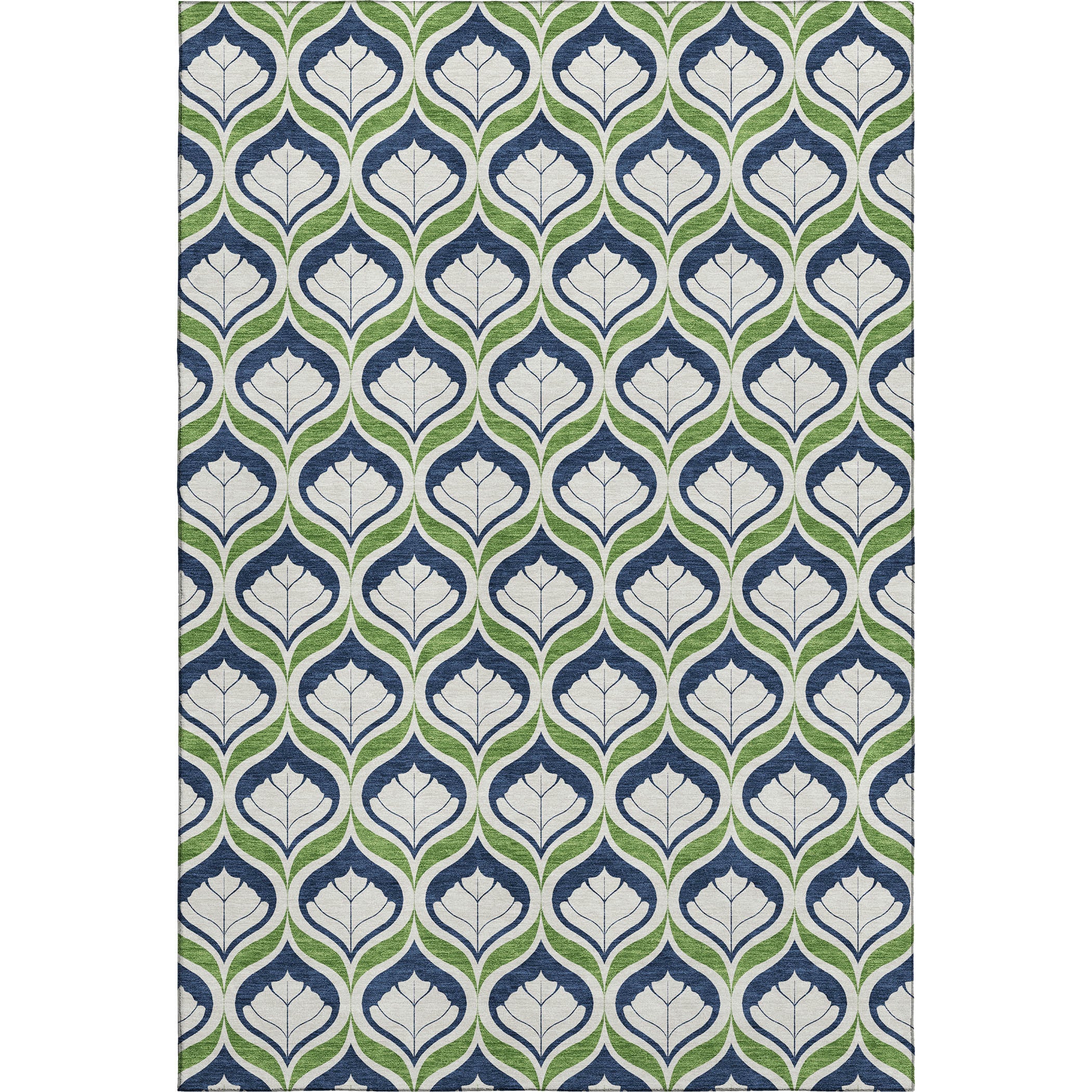 Bergen Machine Washable Transitional Blue Rug 3' x 5' #shape_Rectangle