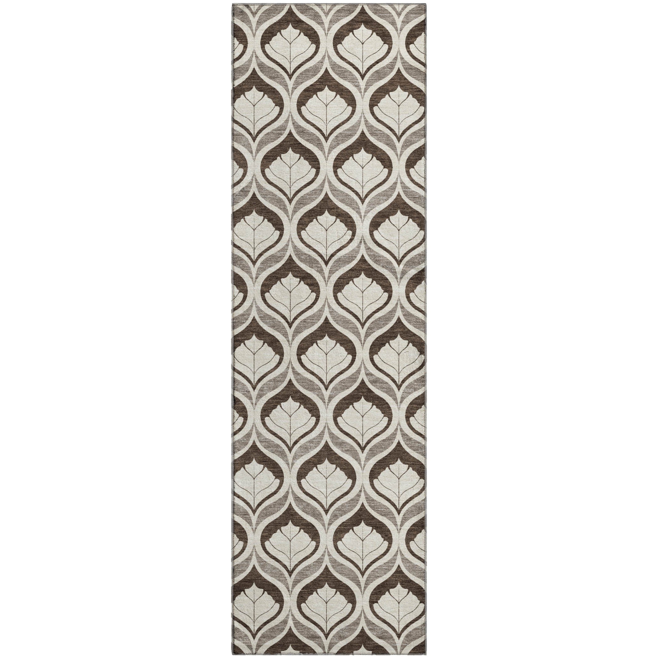 Bergen Machine Washable Transitional Brown Rug 2'3" x 7'6" #shape_Runner