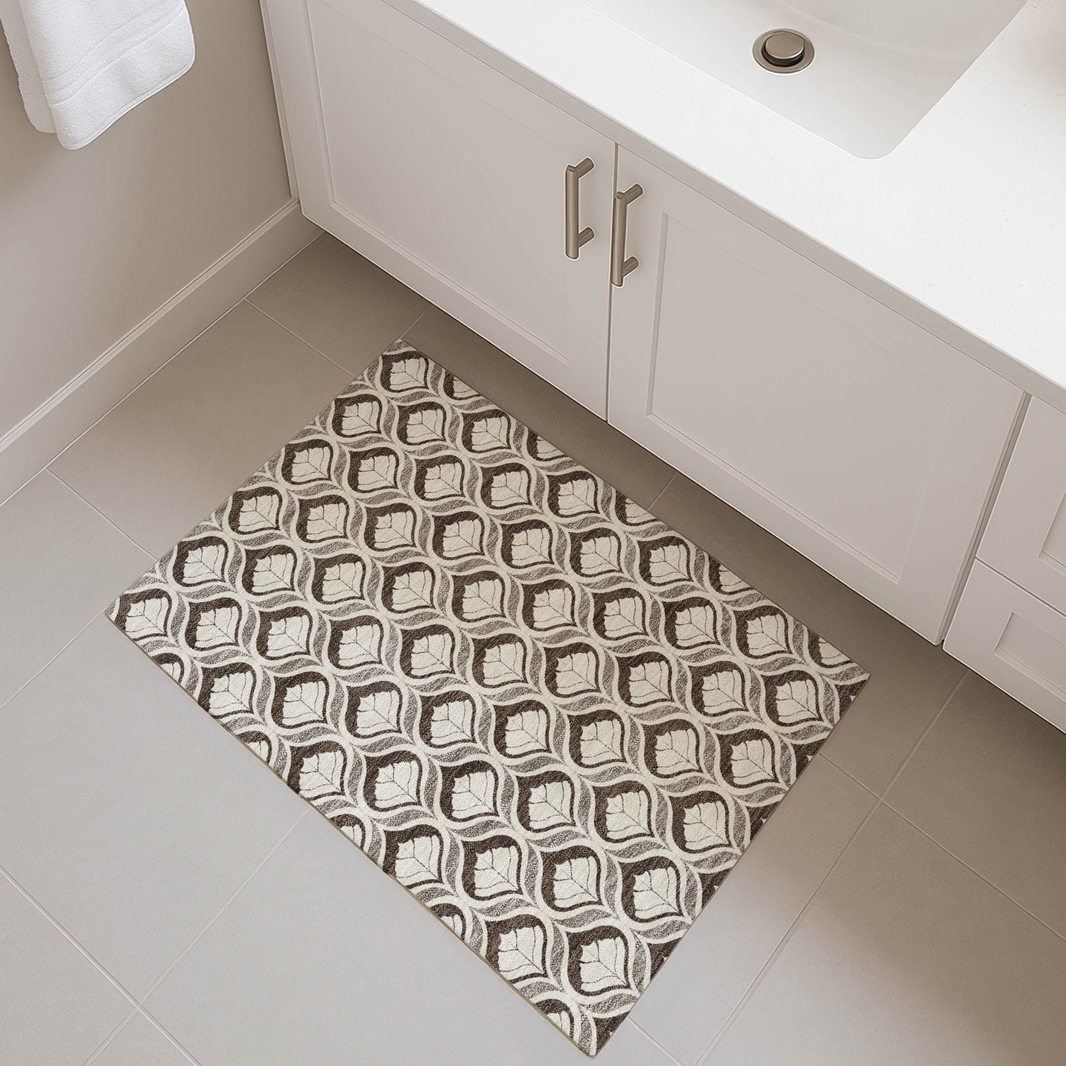 Bergen Machine Washable Transitional Brown Rug 1'8" x 2'6" #shape_Rectangle