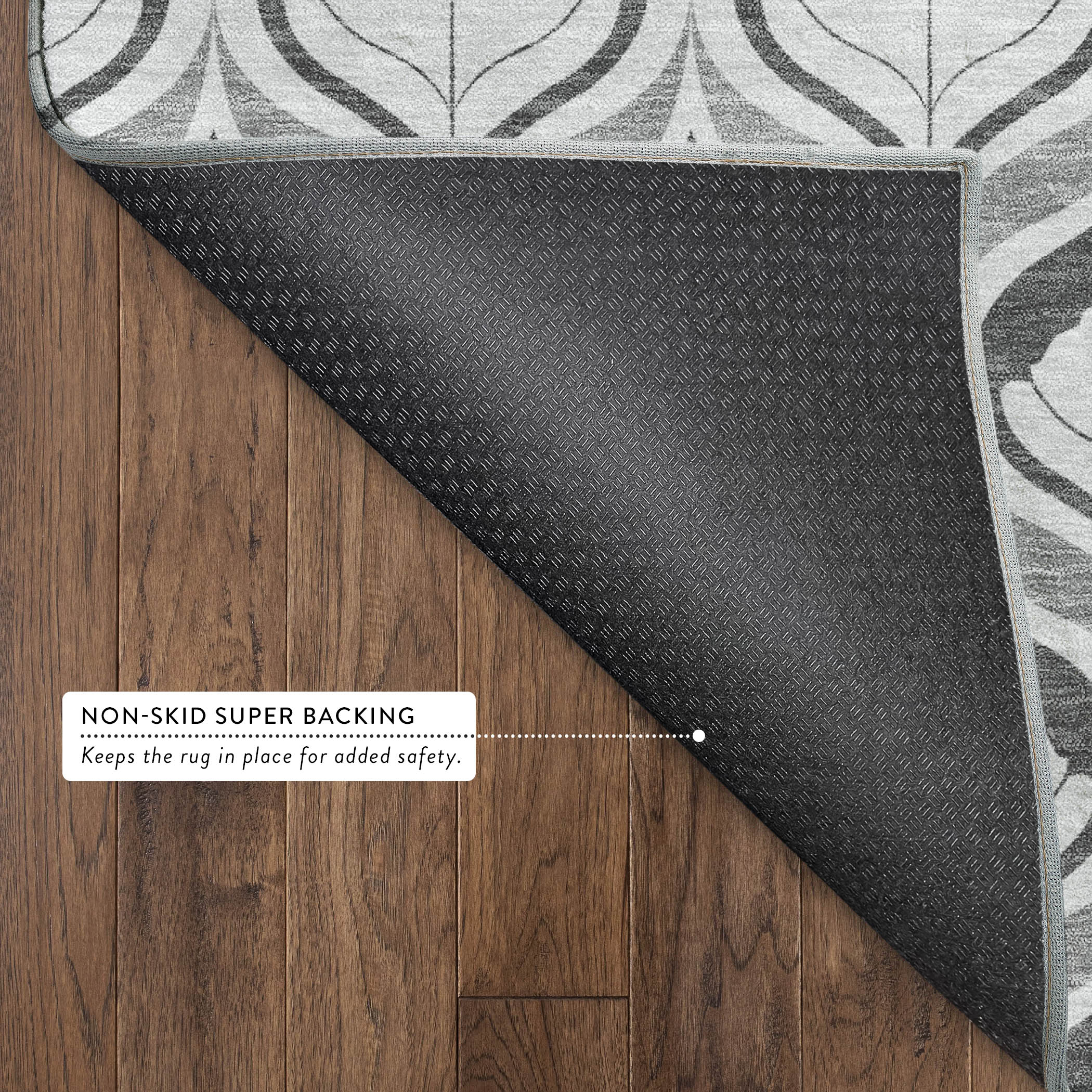 Bergen Machine Washable Transitional Charcoal Gray Rug 1'8" x 2'6" #shape_Rectangle