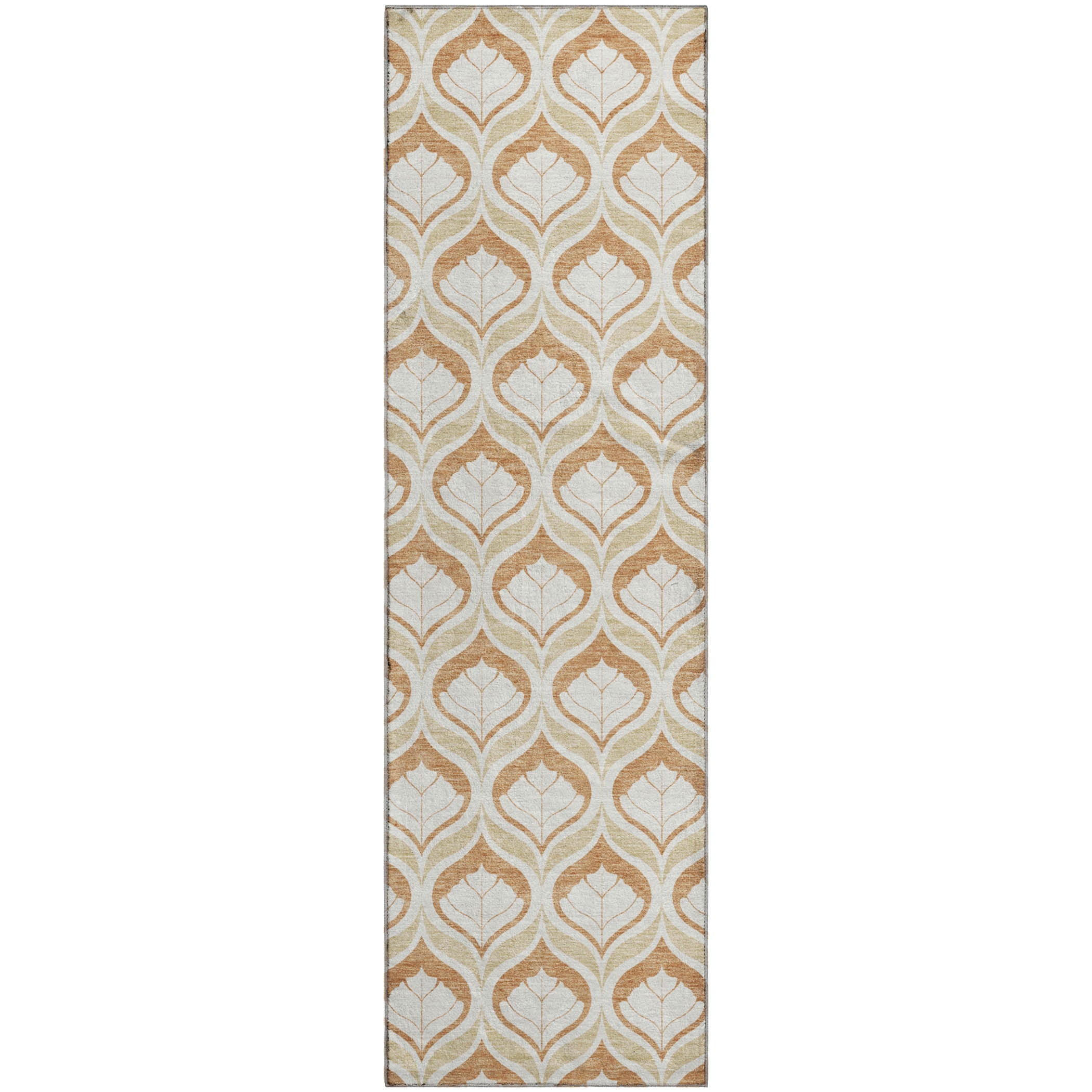 Bergen Machine Washable Transitional Copper Orange Rug 2'3" x 7'6" #shape_Runner