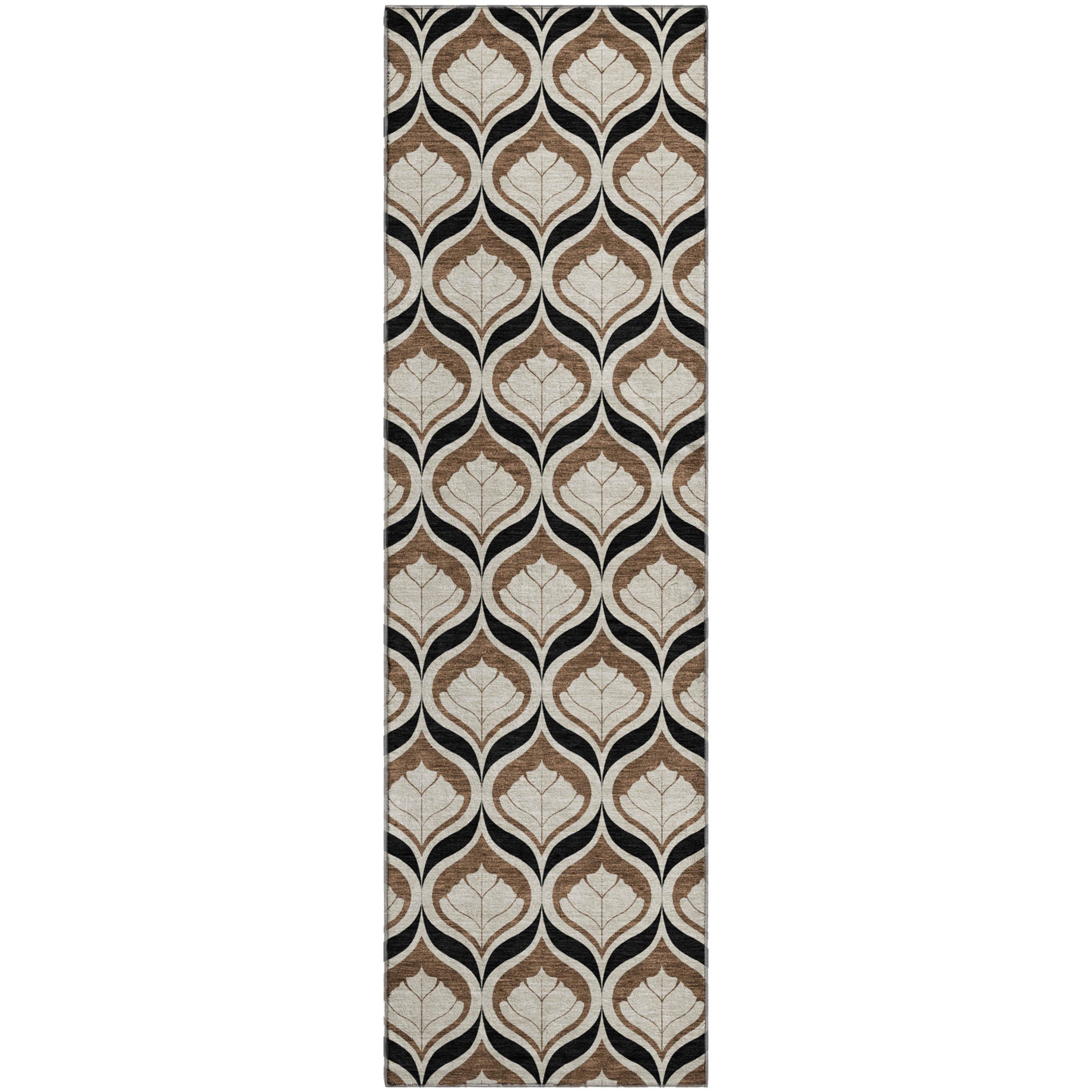 Bergen Machine Washable Transitional Fudge Brown Rug 2'3" x 7'6" #shape_Runner