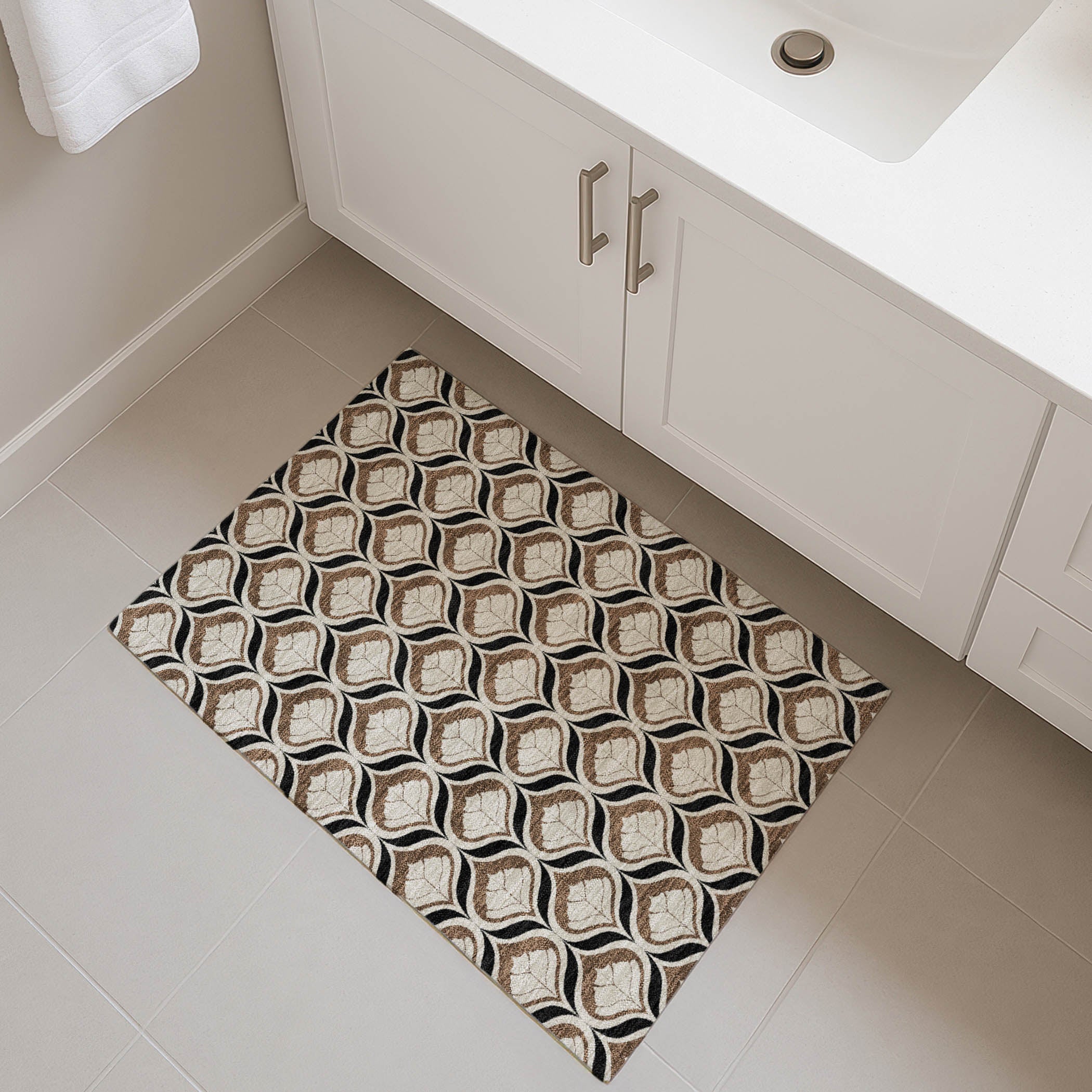 Bergen Machine Washable Transitional Fudge Brown Rug 1'8" x 2'6" #shape_Rectangle