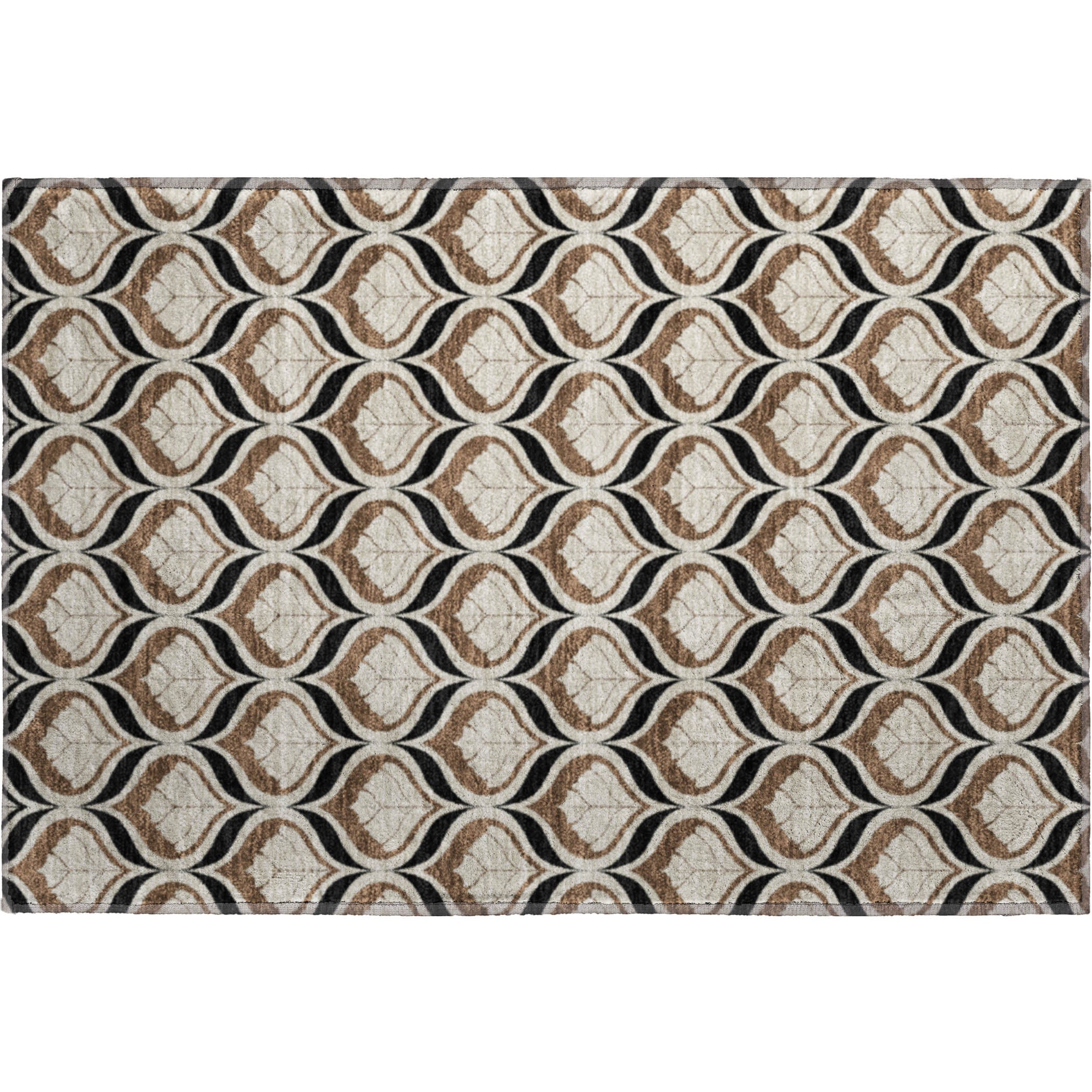 Bergen Machine Washable Transitional Fudge Brown Rug 1'8" x 2'6" #shape_Rectangle