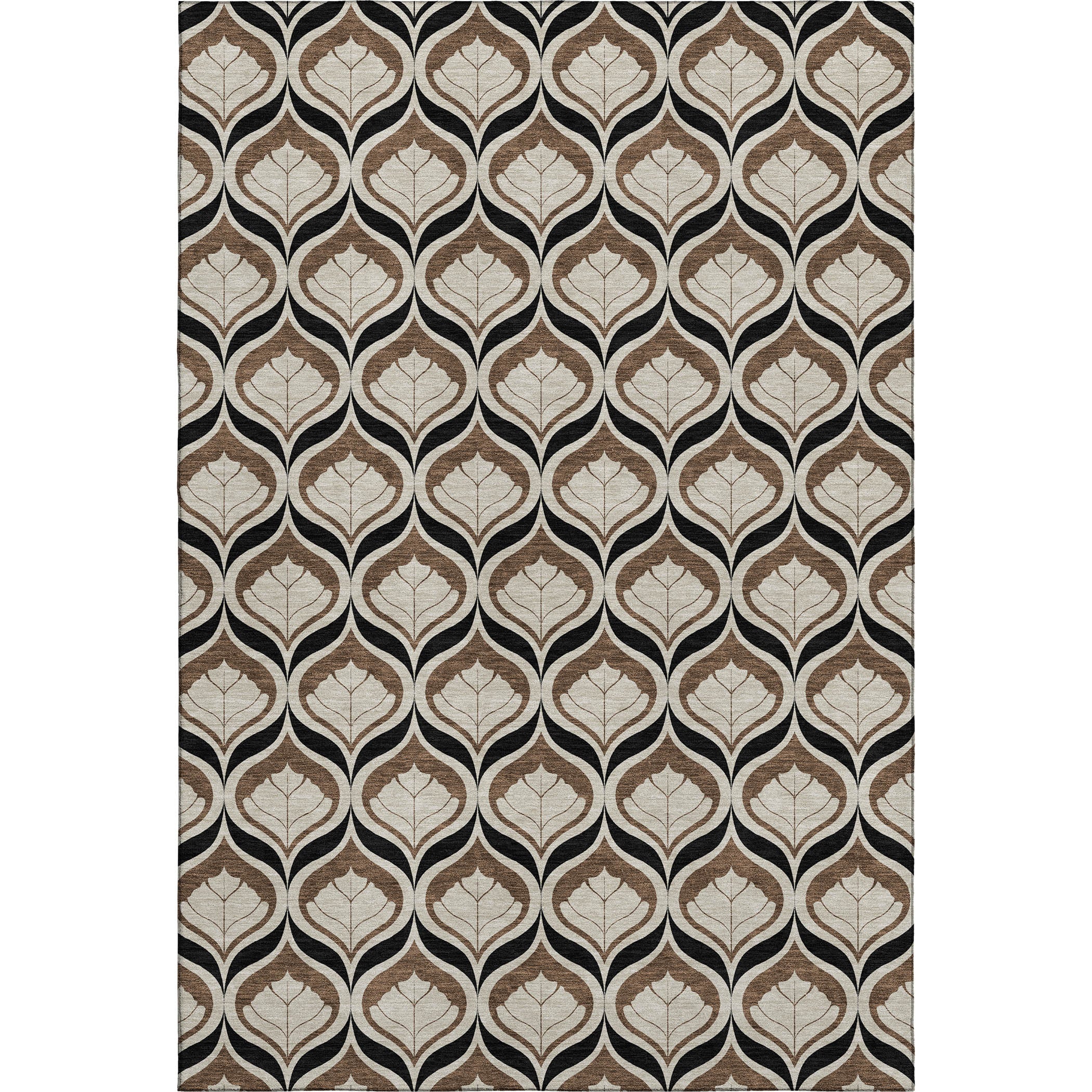 Bergen Machine Washable Transitional Fudge Brown Rug 3' x 5' #shape_Rectangle