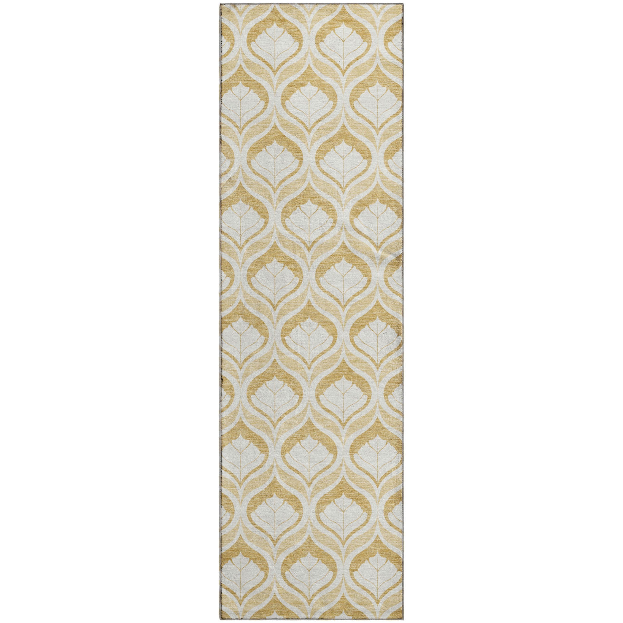 Bergen Machine Washable Transitional Gold Rug 2'3" x 7'6" #shape_Runner