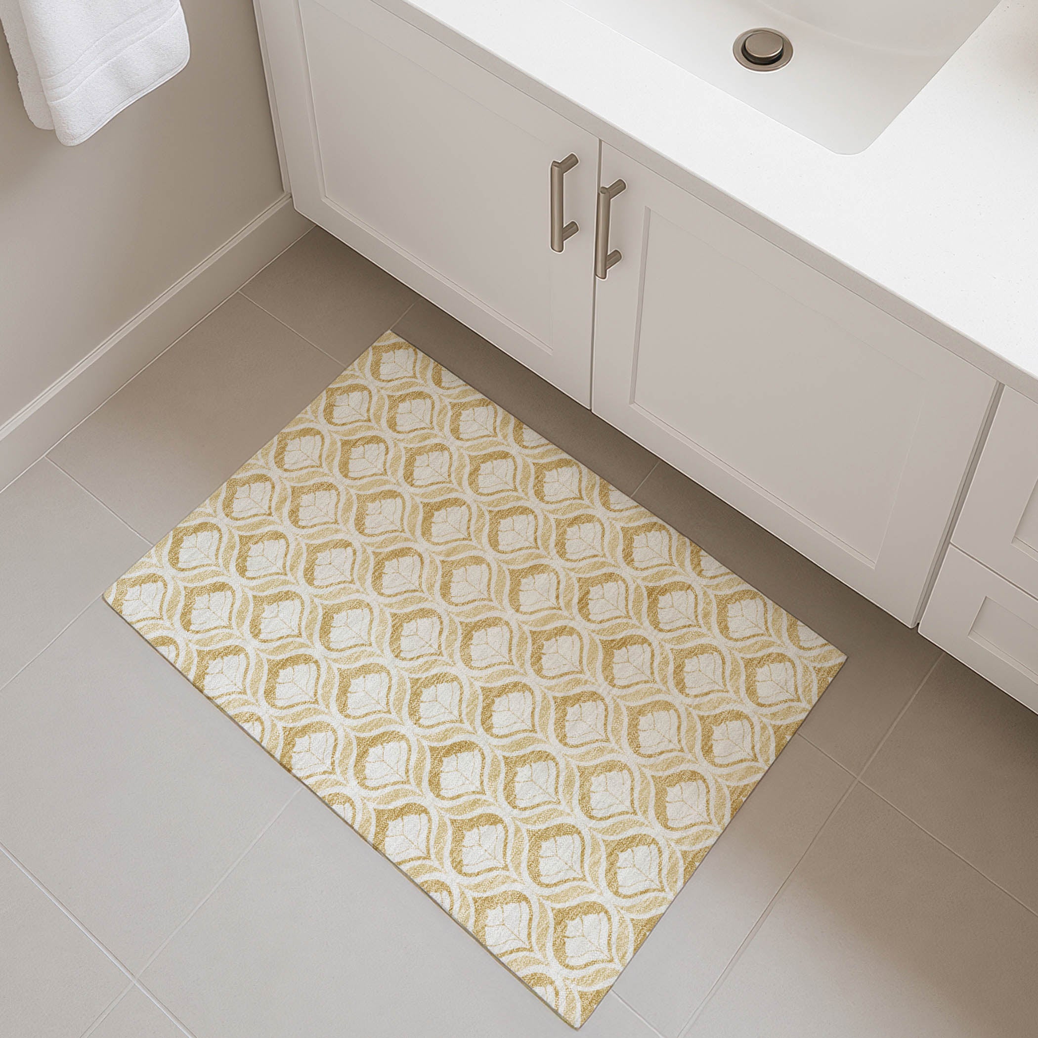 Bergen Machine Washable Transitional Gold Rug 1'8" x 2'6" #shape_Rectangle