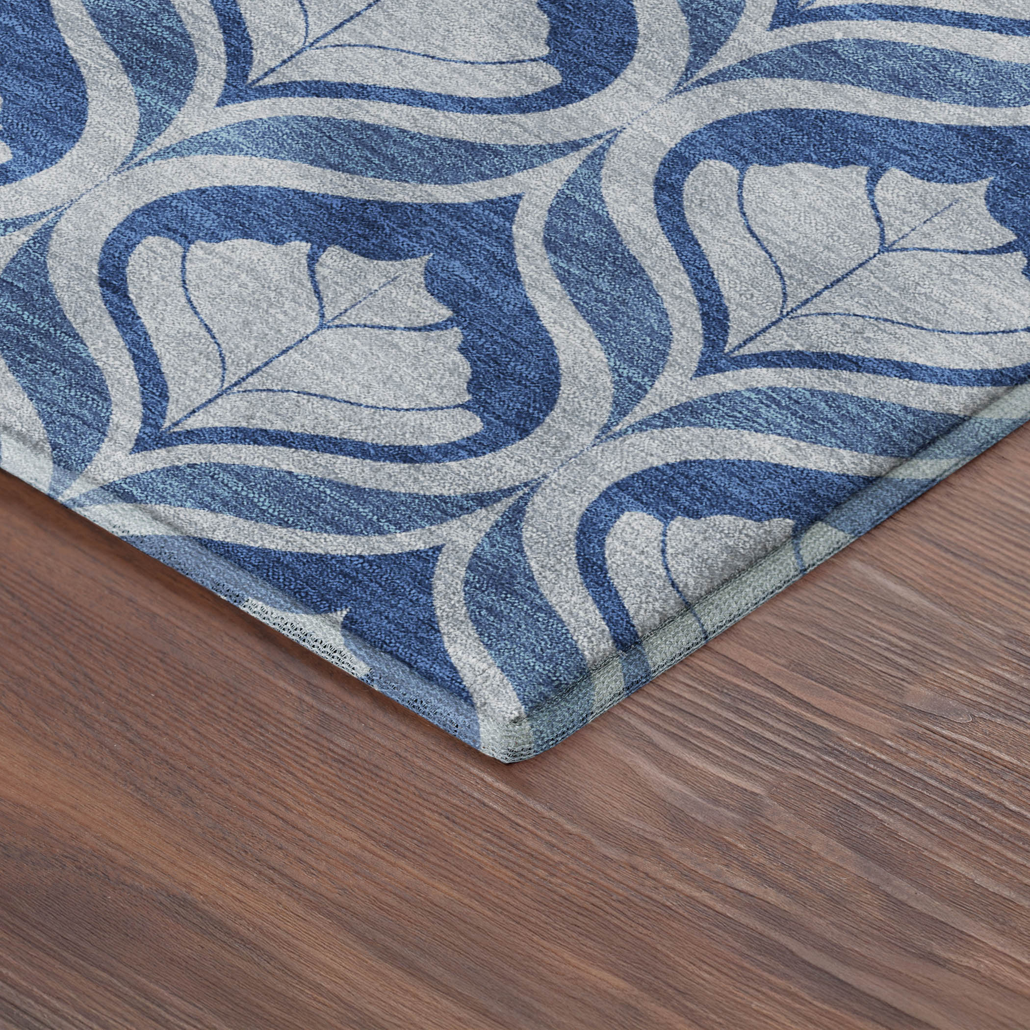 Bergen Machine Washable Transitional Navy Blue Rug 1'8" x 2'6" #shape_Rectangle