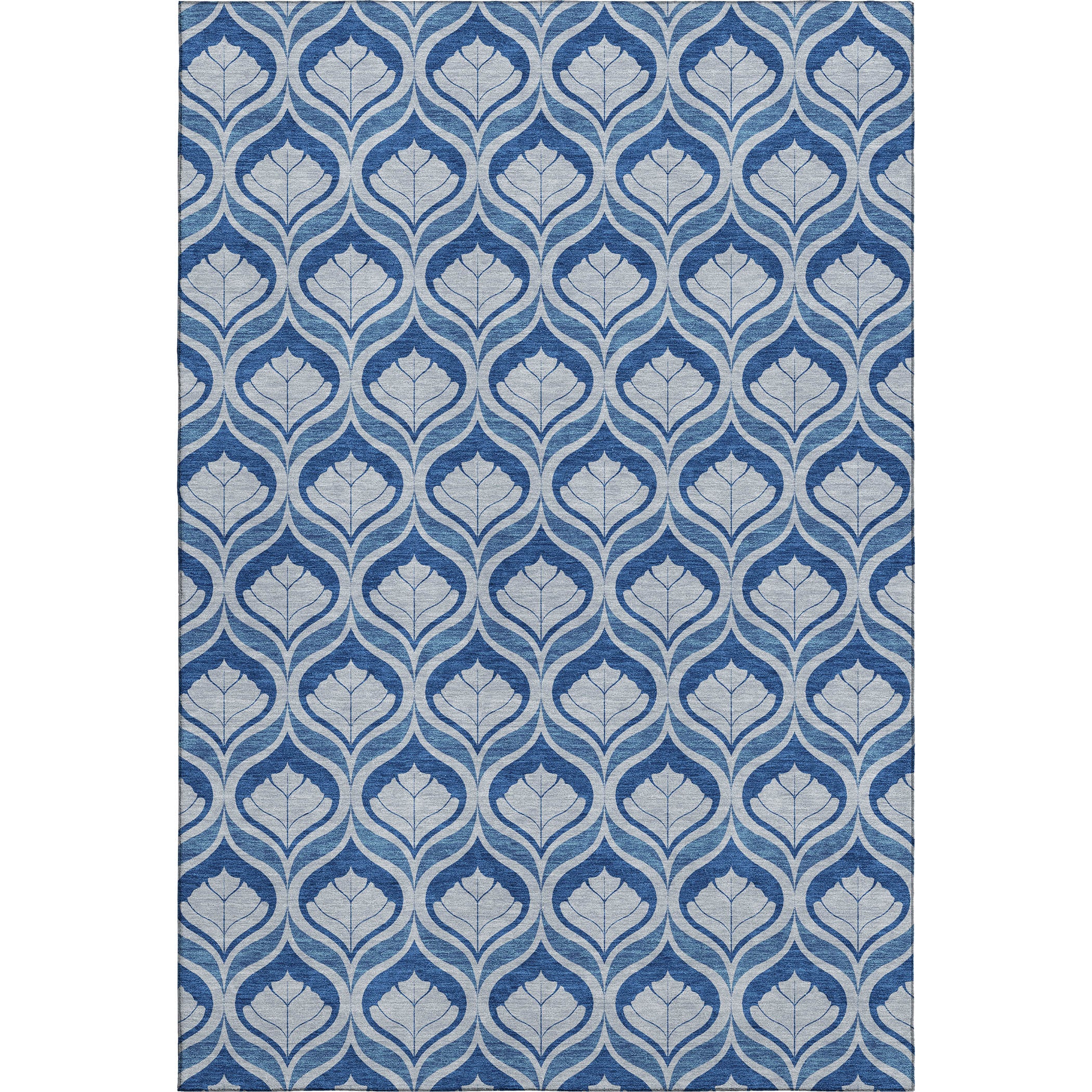 Bergen Machine Washable Transitional Navy Blue Rug 3' x 5' #shape_Rectangle