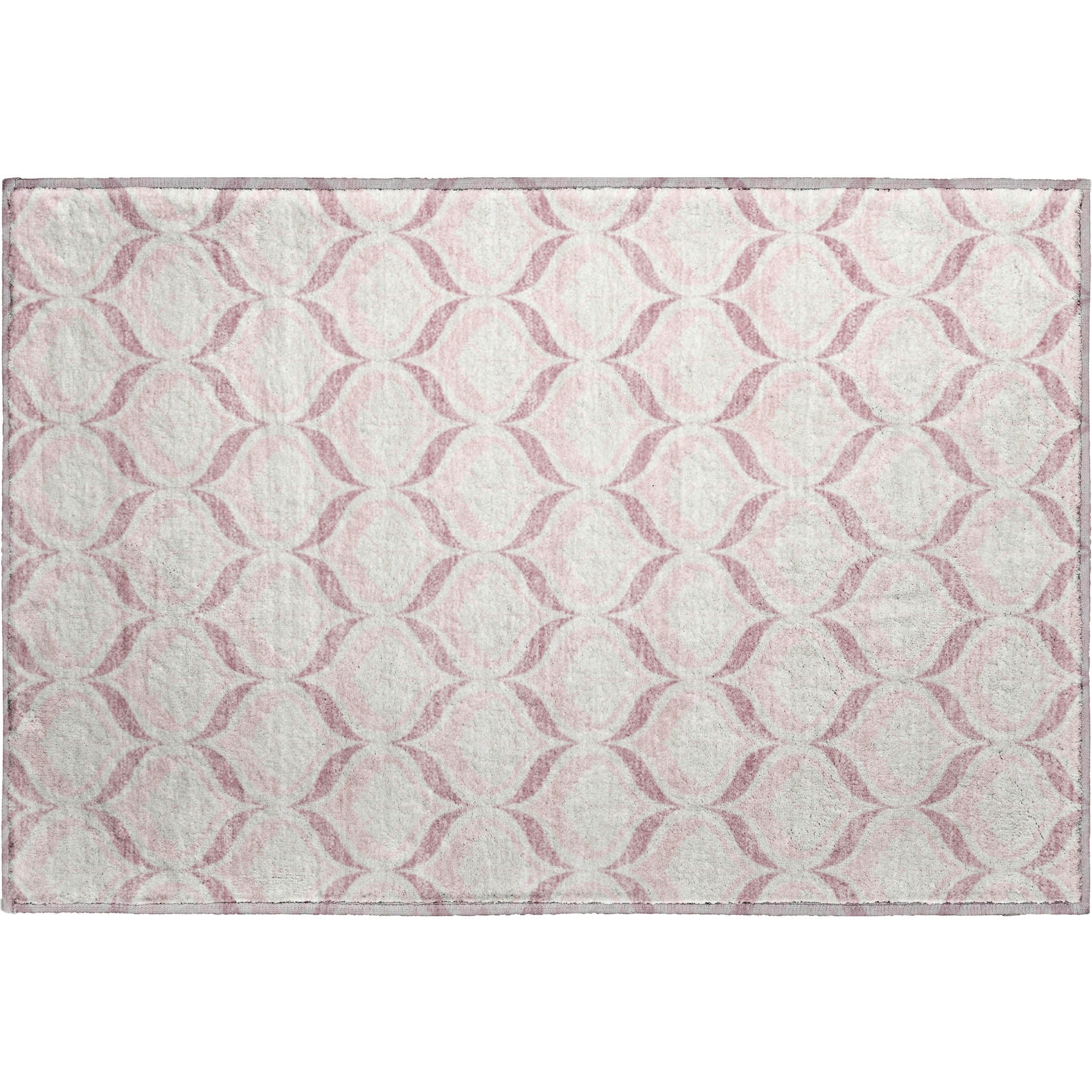 Bergen Machine Washable Transitional Pink Rug 1'8" x 2'6" #shape_Rectangle